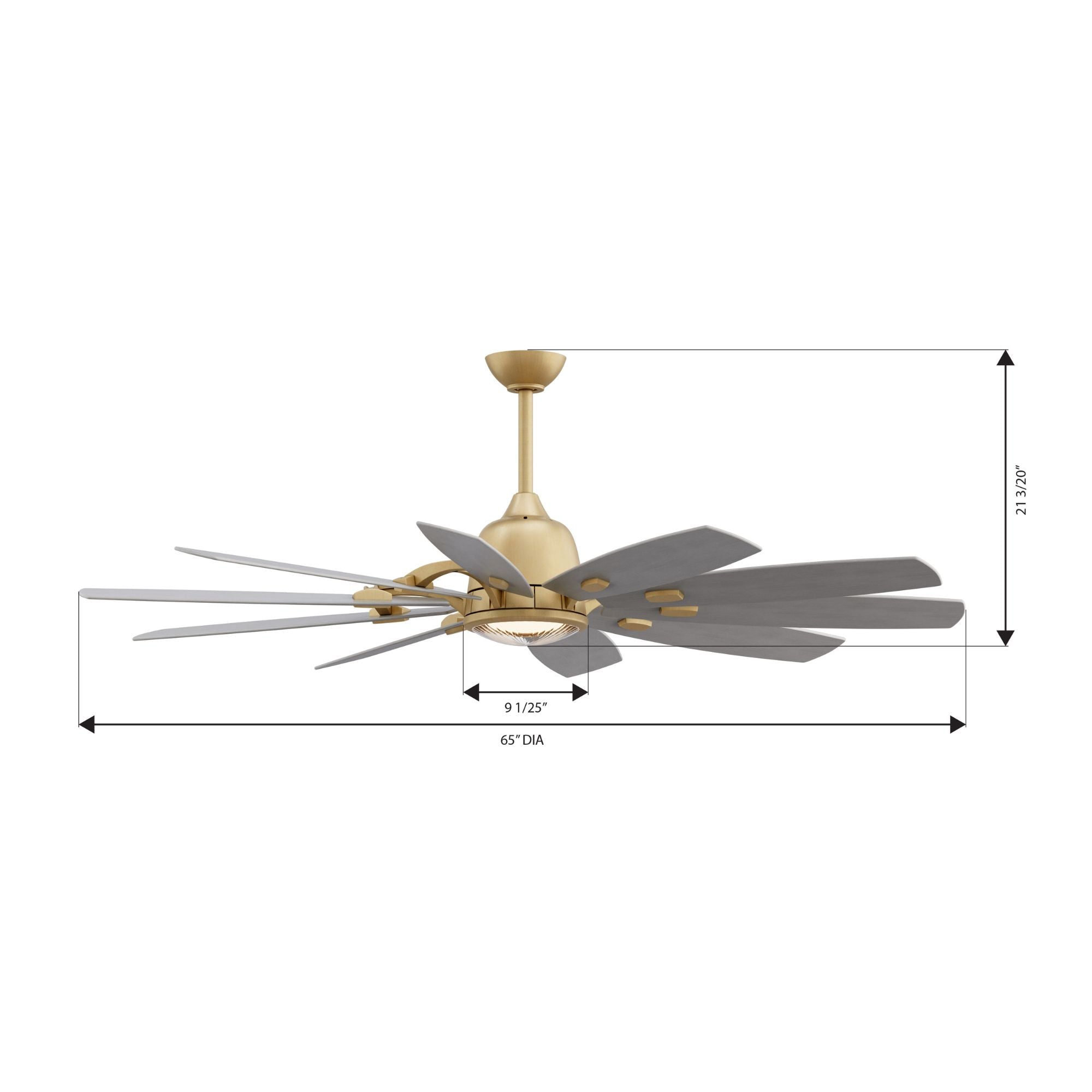 Minka Aire Barn 65'' Smart Ceiling Fan with LED Light DC Motor Legacy Brass