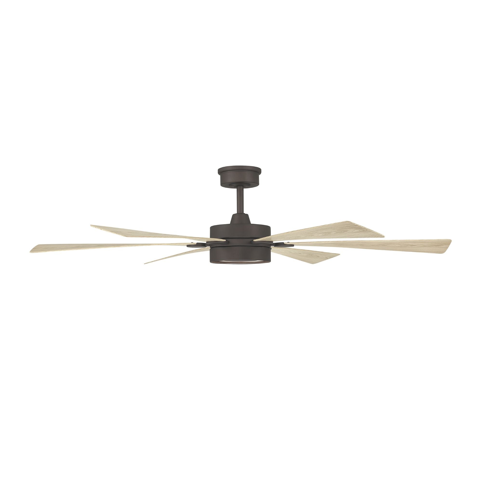 Brenix 60" 5-CCT LED Smart Ceiling Fan, Dark Bronze with White Oak Blades