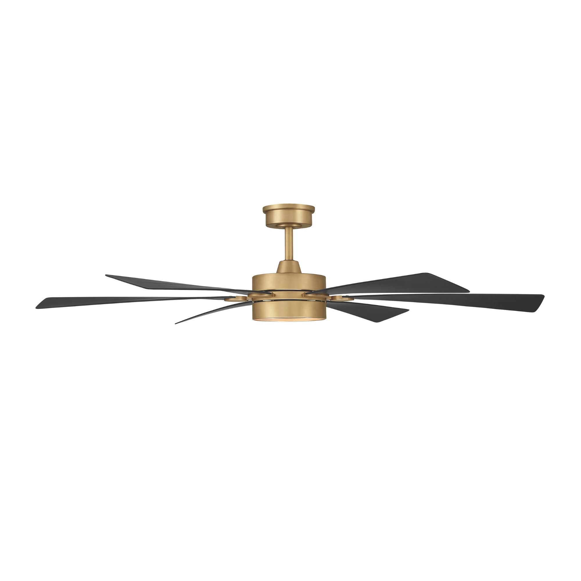 Brenix 60" 5-CCT LED Smart Ceiling Fan, Heritage Brass with Coal Blades