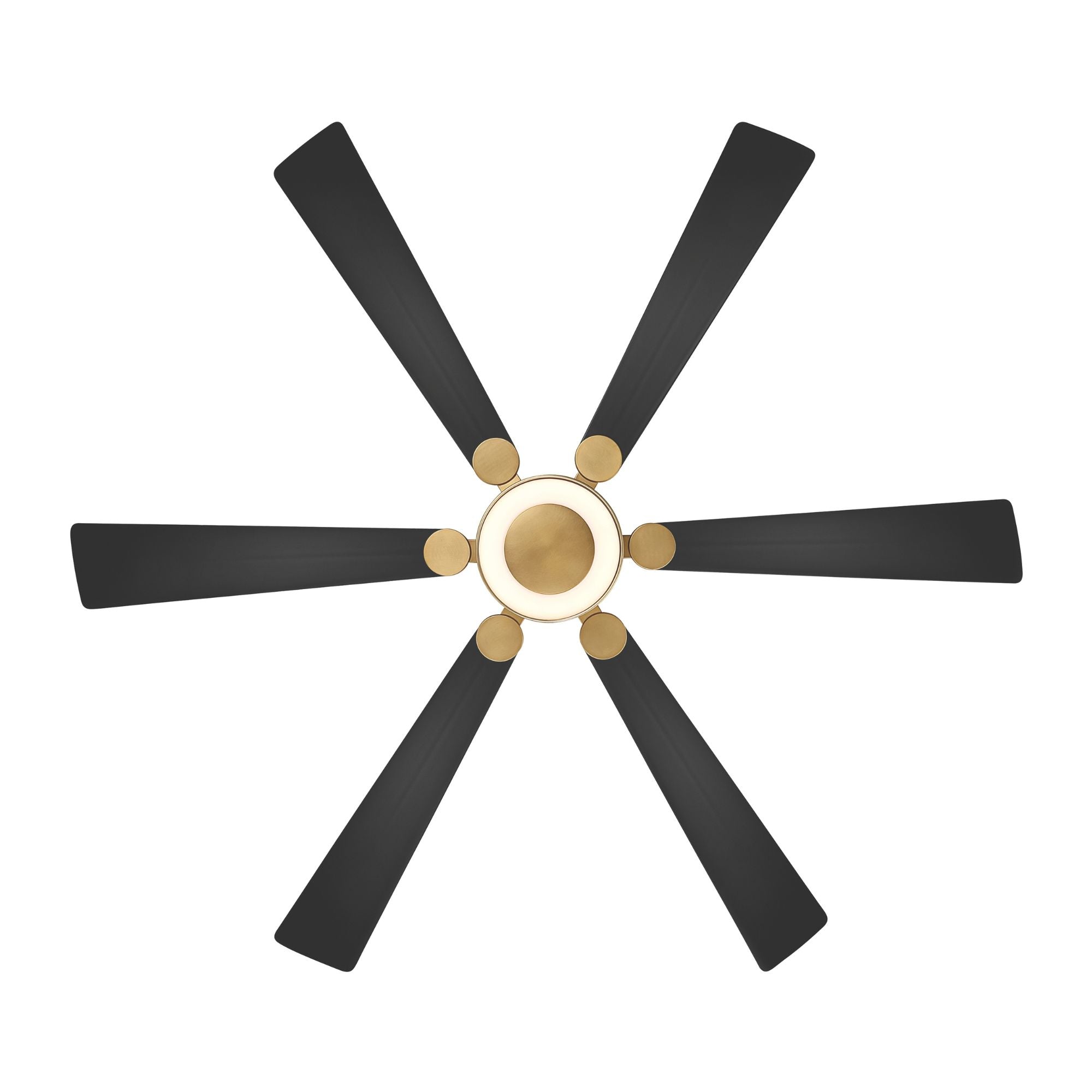 Brenix 60" 5-CCT LED Smart Ceiling Fan, Heritage Brass with Coal Blades