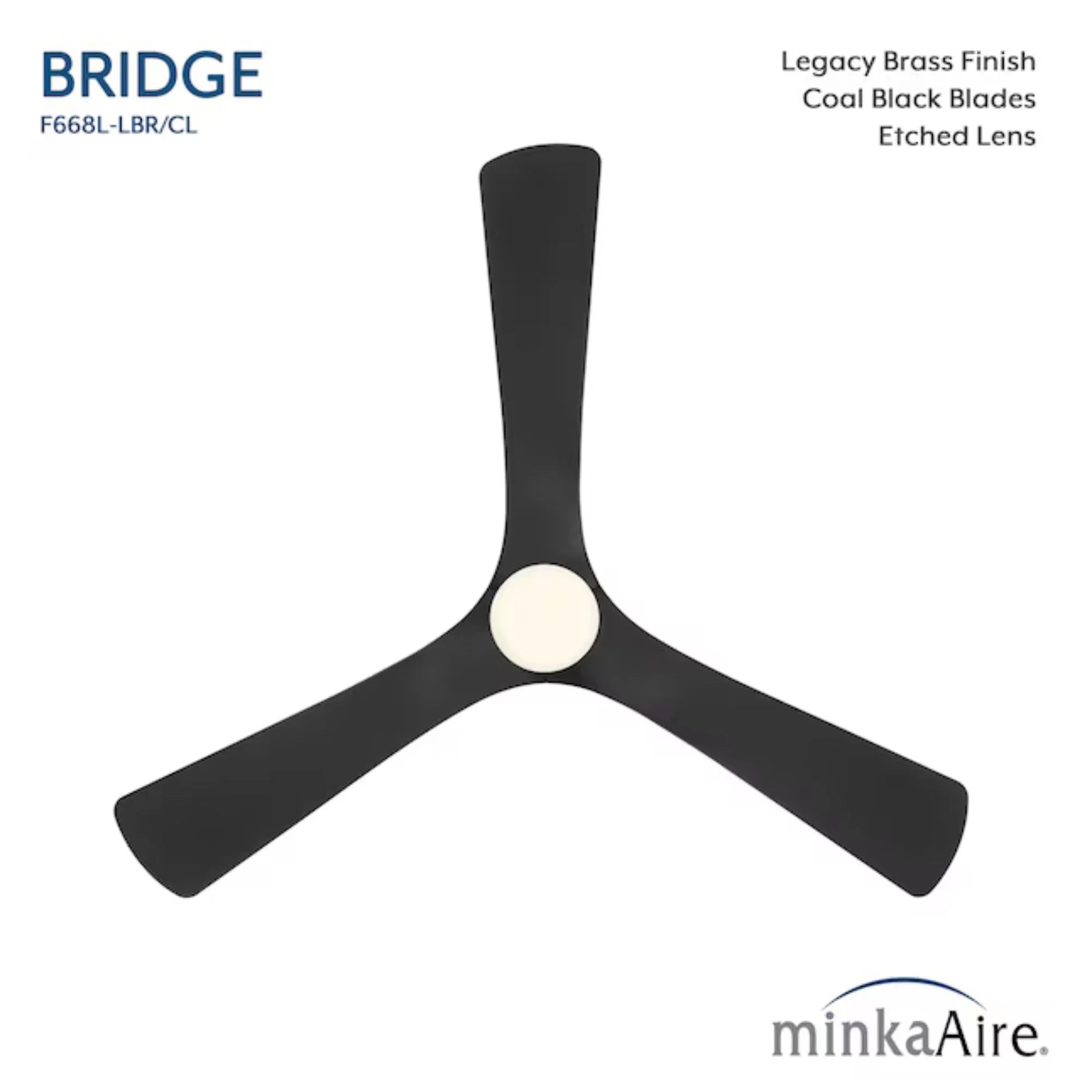 Bridge 60" Brass & Black Coal LED Smart Ceiling Fan