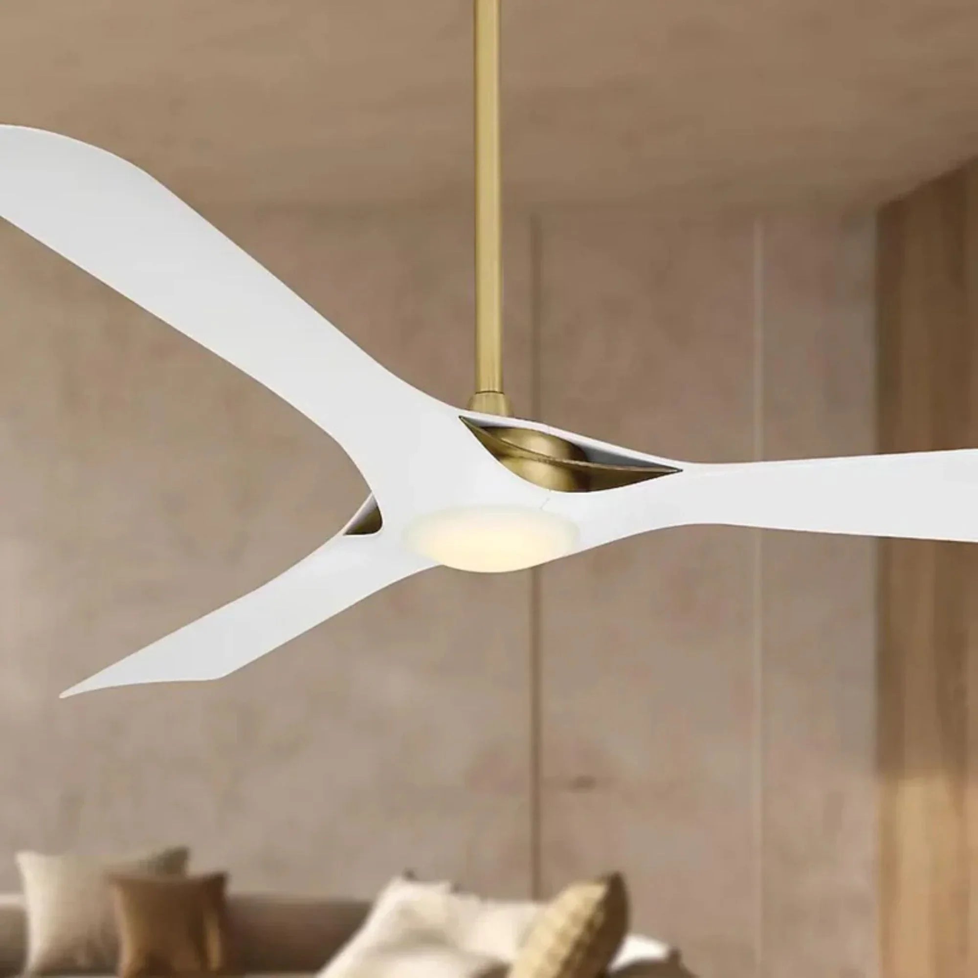 Bridge 60" Brass & White LED Smart Ceiling Fan