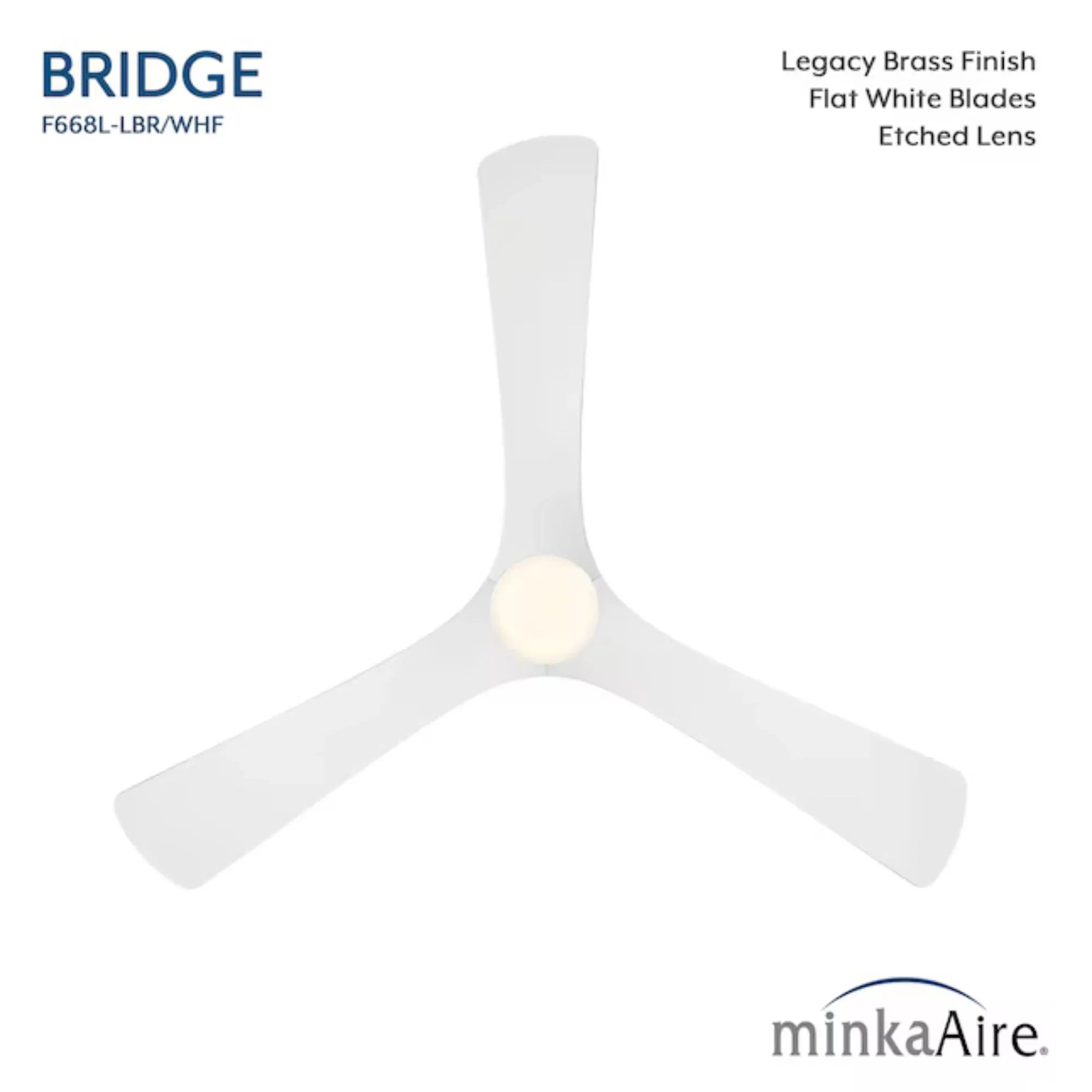 Bridge 60" Brass & White LED Smart Ceiling Fan