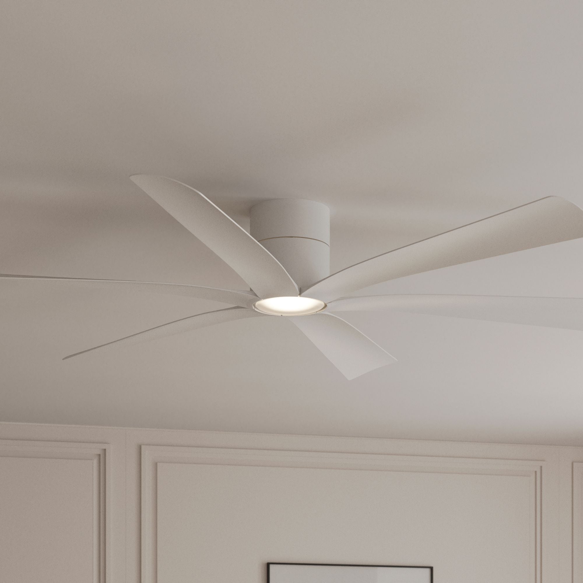Minka Aire Brisano 65'' Smart Ceiling Fan with LED Light DC Motor Alabaster White