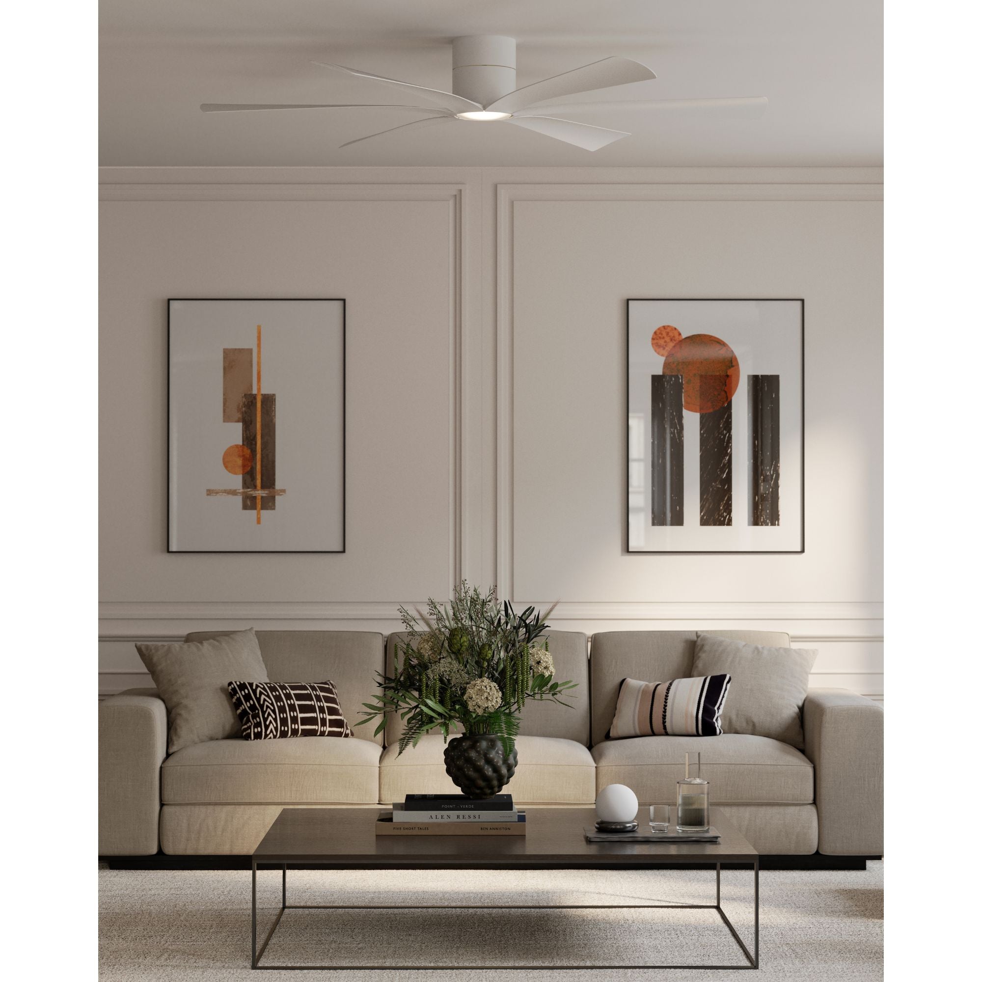 Minka Aire Brisano 65'' Smart Ceiling Fan with LED Light DC Motor Alabaster White