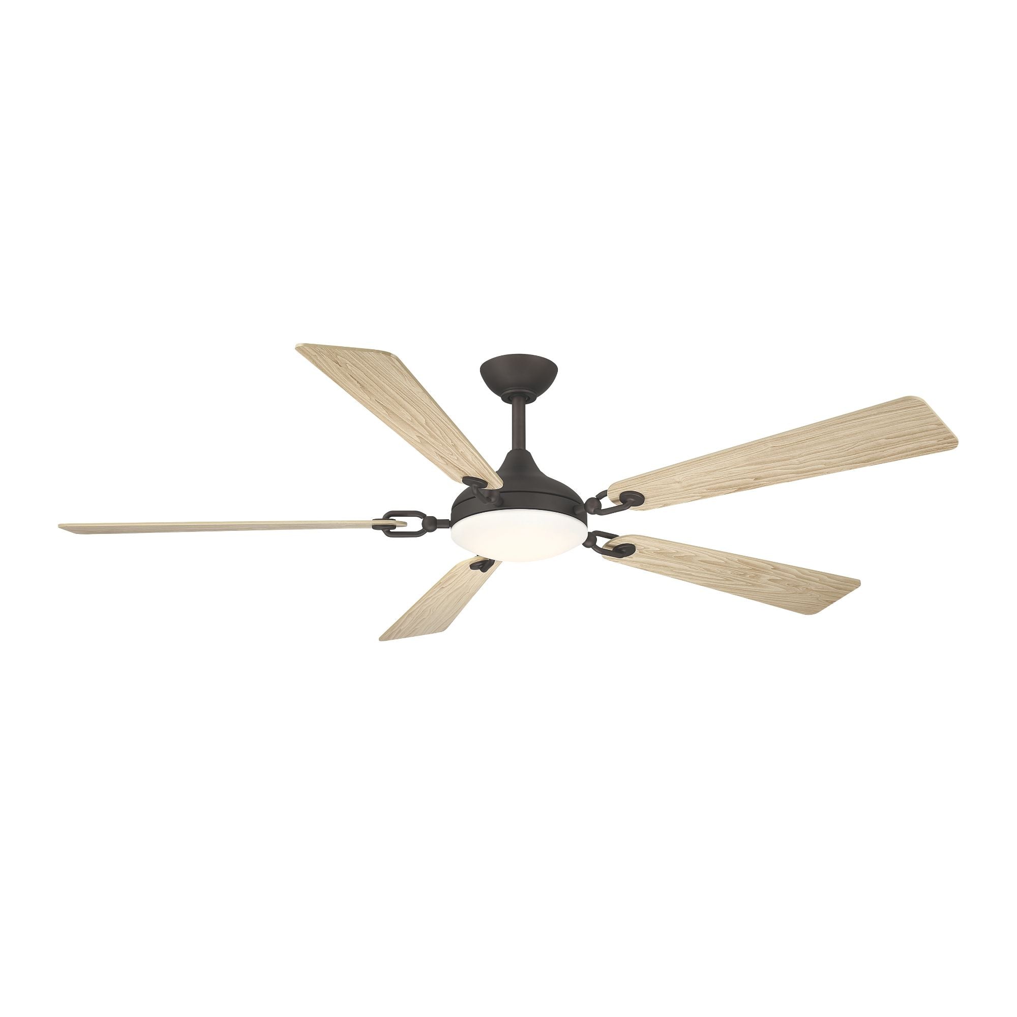 Cadena 65" 5-CCT LED Smart Ceiling Fan, Dark Bronze with White Oak Blades
