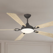 Cadena 65" 5-CCT LED Smart Ceiling Fan, Dark Bronze with White Oak Blades