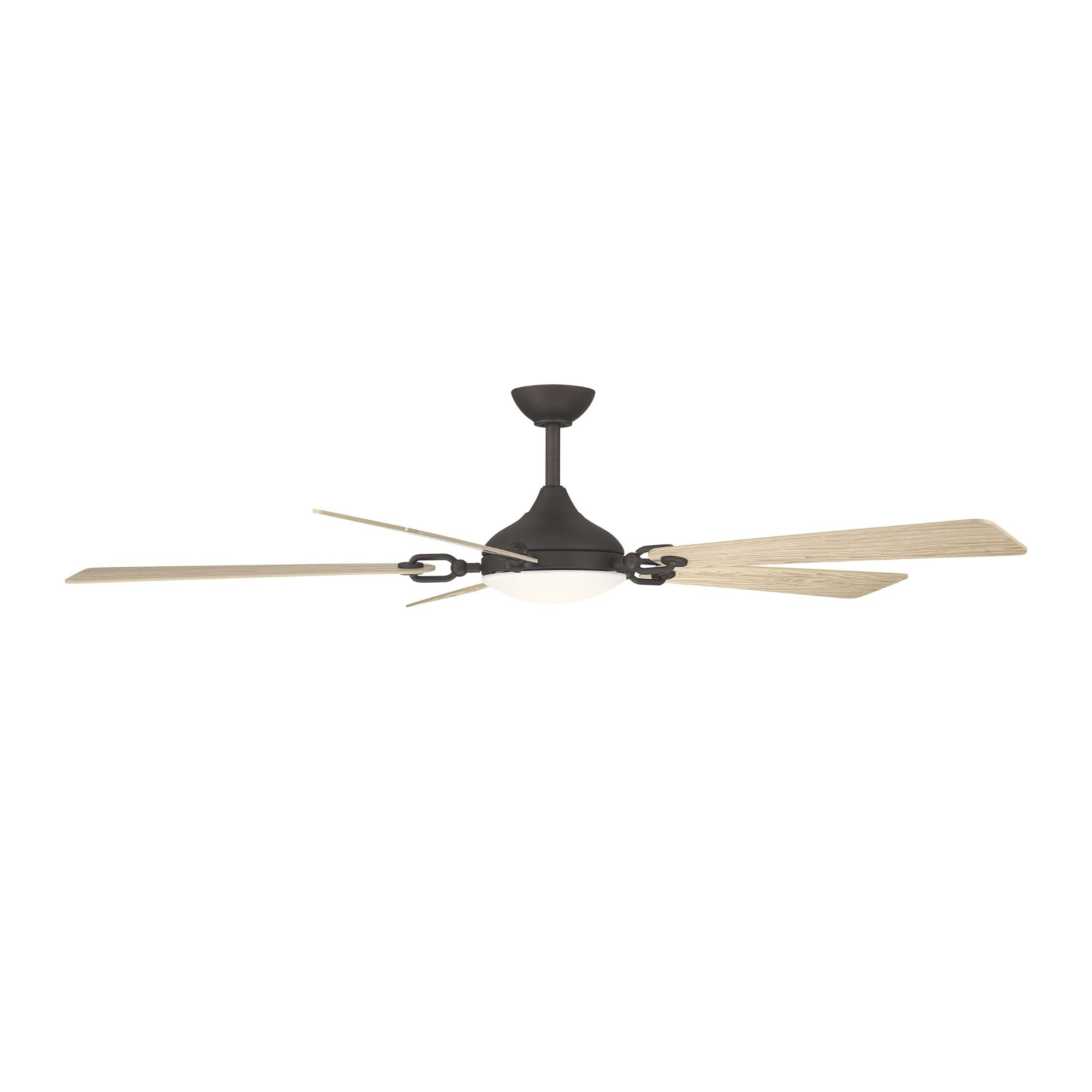 Cadena 65" 5-CCT LED Smart Ceiling Fan, Dark Bronze with White Oak Blades