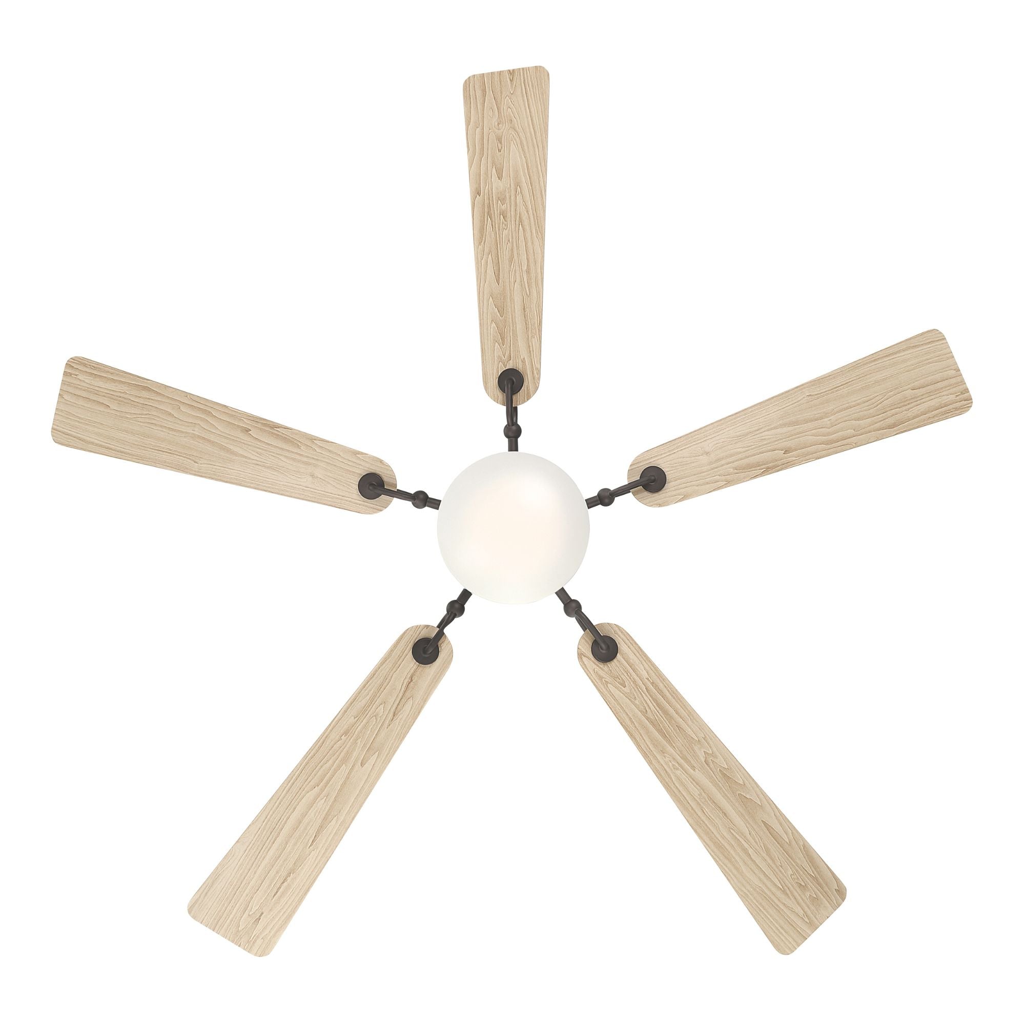 Cadena 65" 5-CCT LED Smart Ceiling Fan, Dark Bronze with White Oak Blades