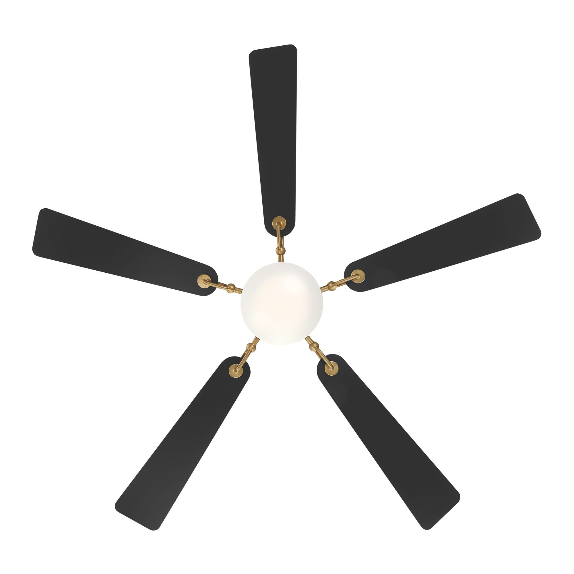 Cadena 65" 5-CCT LED Smart Ceiling Fan, Heritage Brass with Coal Blades