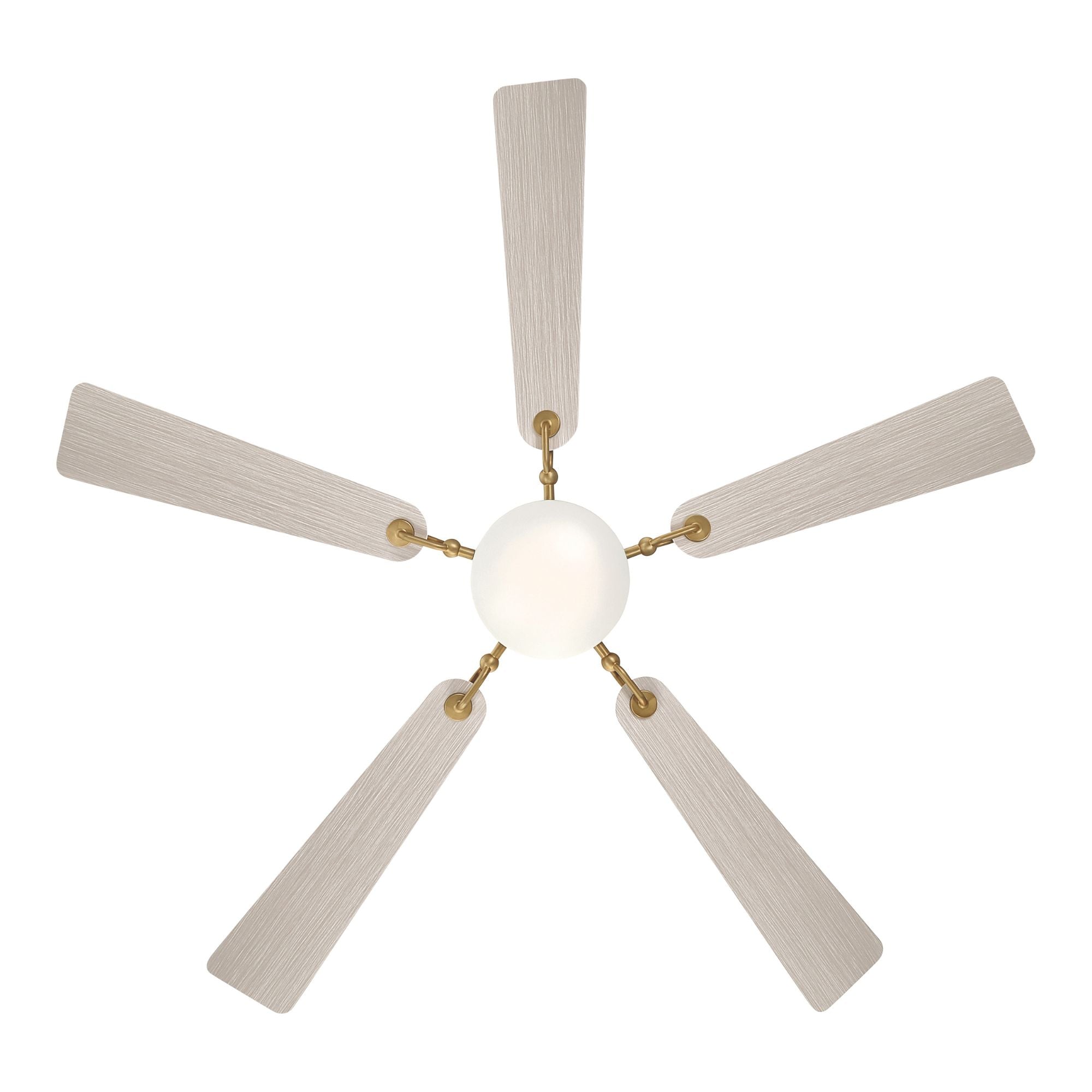 Cadena 65" 5-CCT LED Smart Ceiling Fan, Heritage Brass with Warm Coastal Driftwood Blades