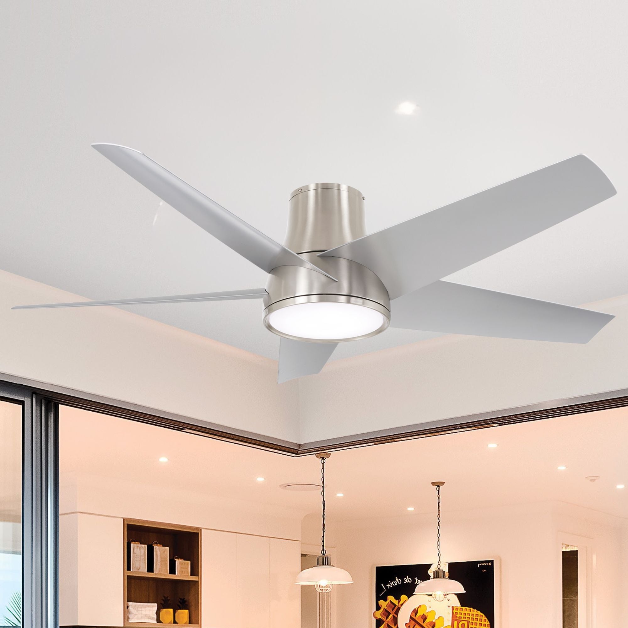 Chubby II 58" Flush Mount LED Smart Ceiling Fan - Bees Lighting