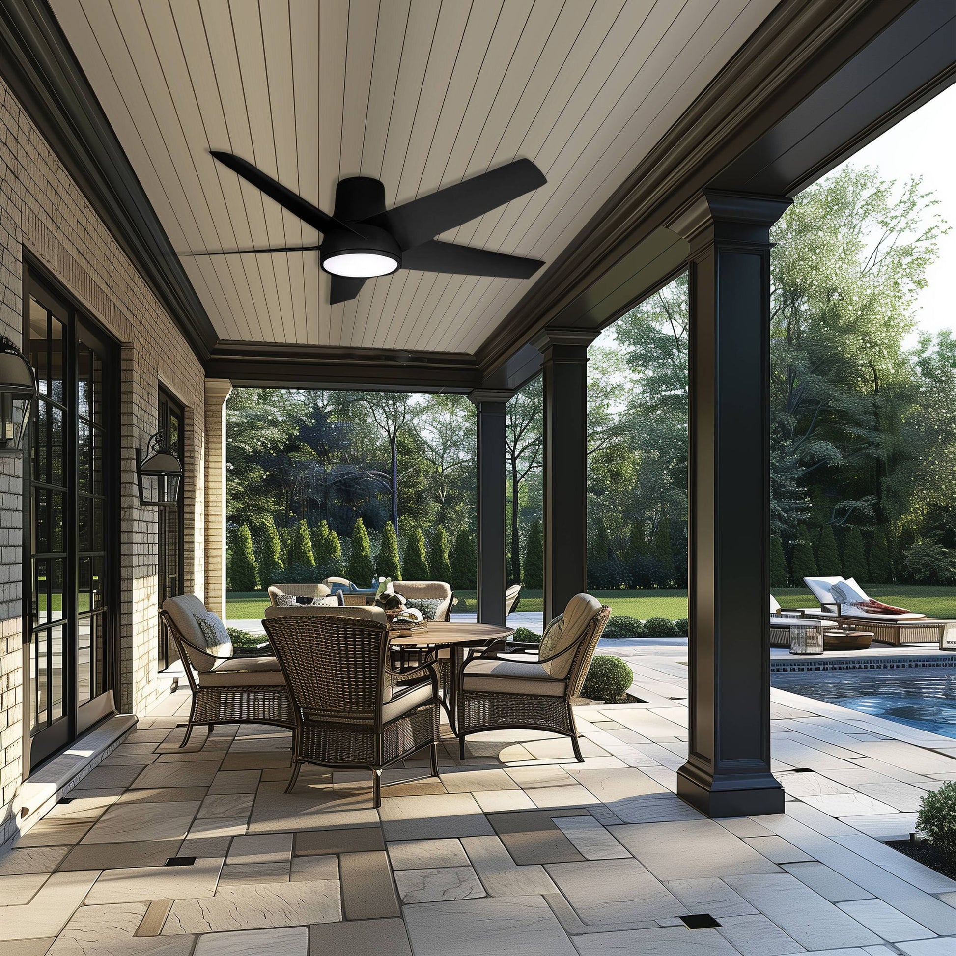 Chubby II 58" Black Coal Flush Mount LED Smart Ceiling Fan - Bees Lighting