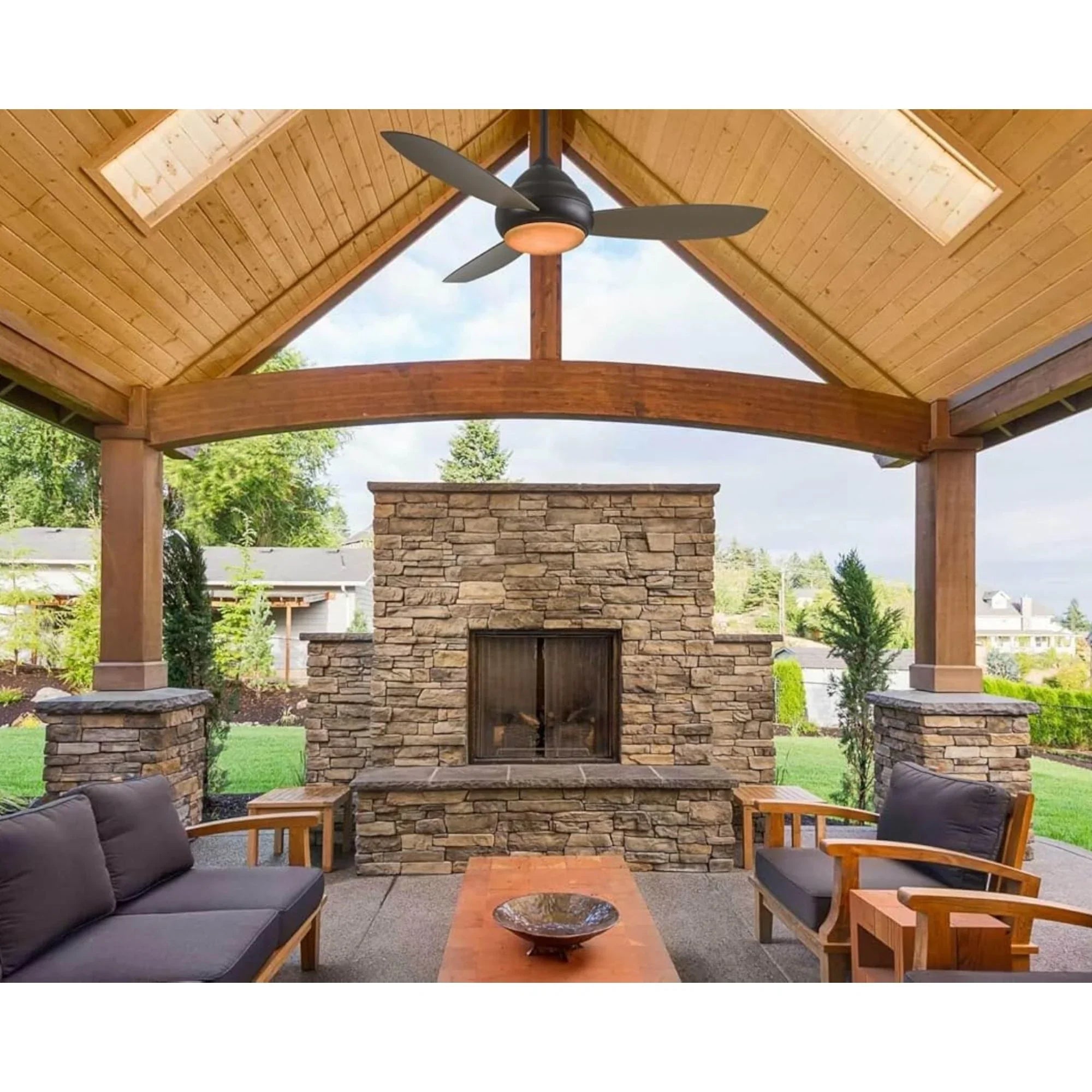 Concept I Wet 52" Bronze LED Outdoor Ceiling Fan with Wall Control