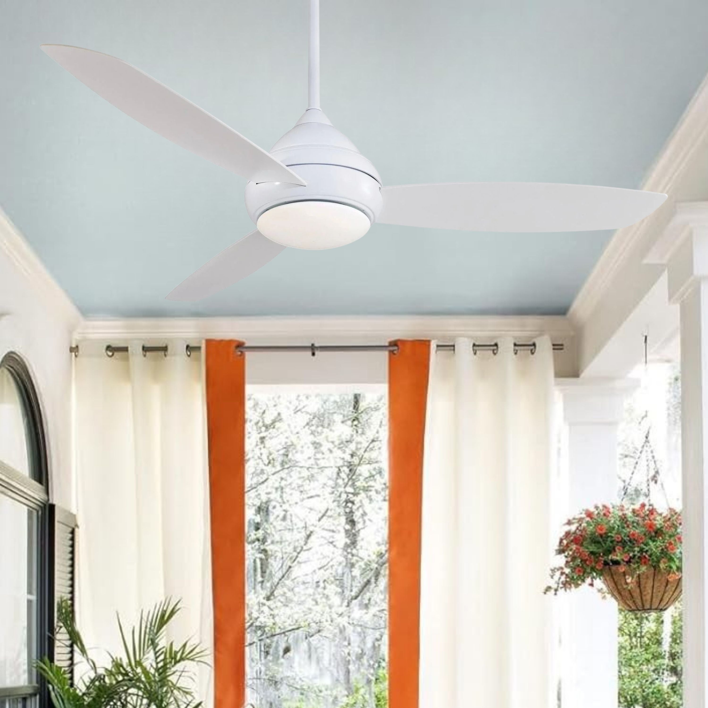 Concept I Wet 52" White LED Outdoor Ceiling Fan with Wall Control