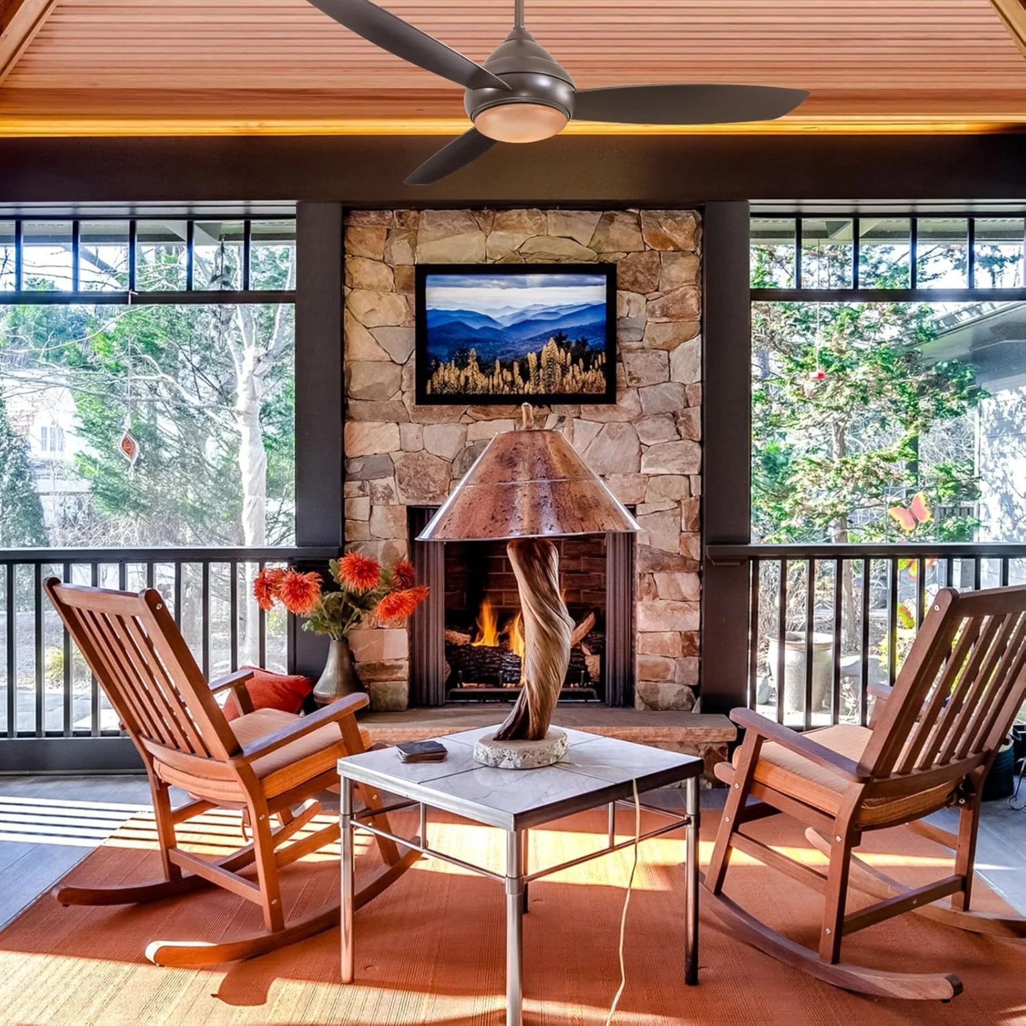 Minka Aire - Concept I Wet 58" Bronze LED Outdoor Ceiling Fan with Wall Control | Bees Lighting