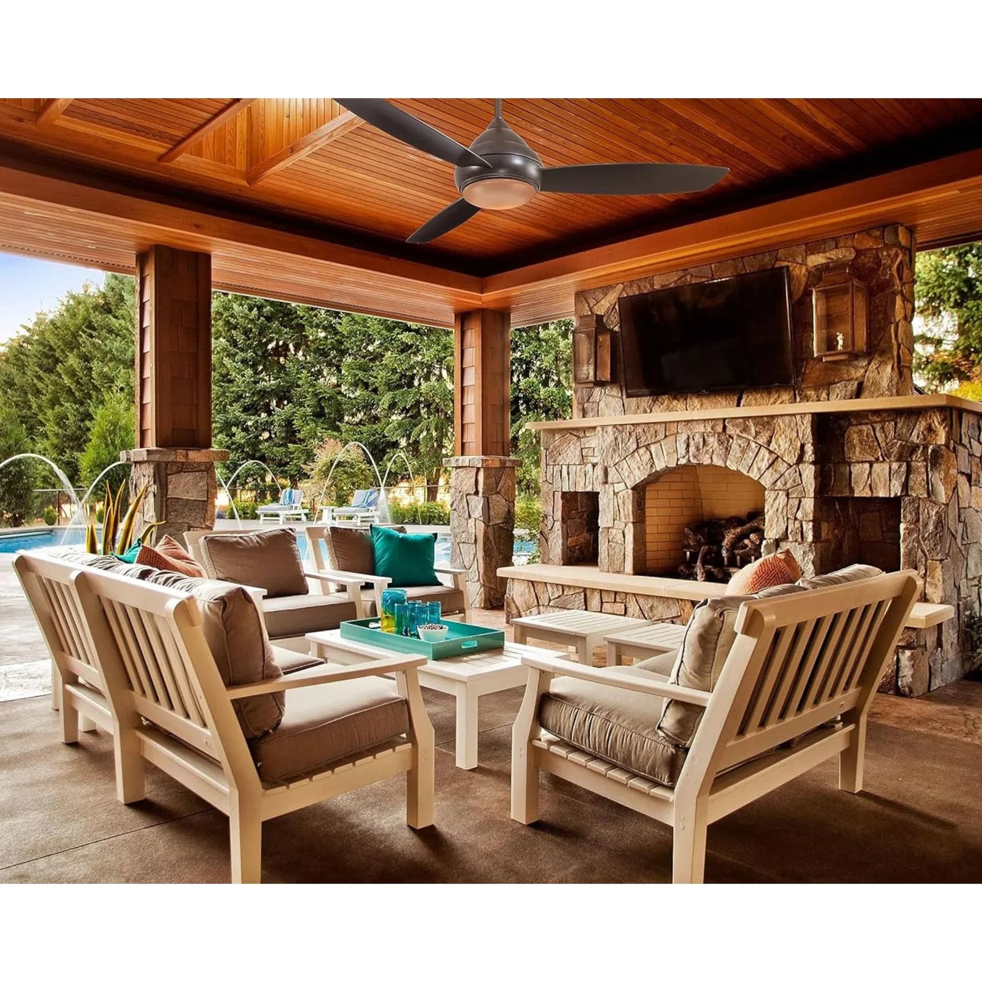 Minka Aire - Concept I Wet 58" Bronze LED Outdoor Ceiling Fan with Wall Control | Bees Lighting