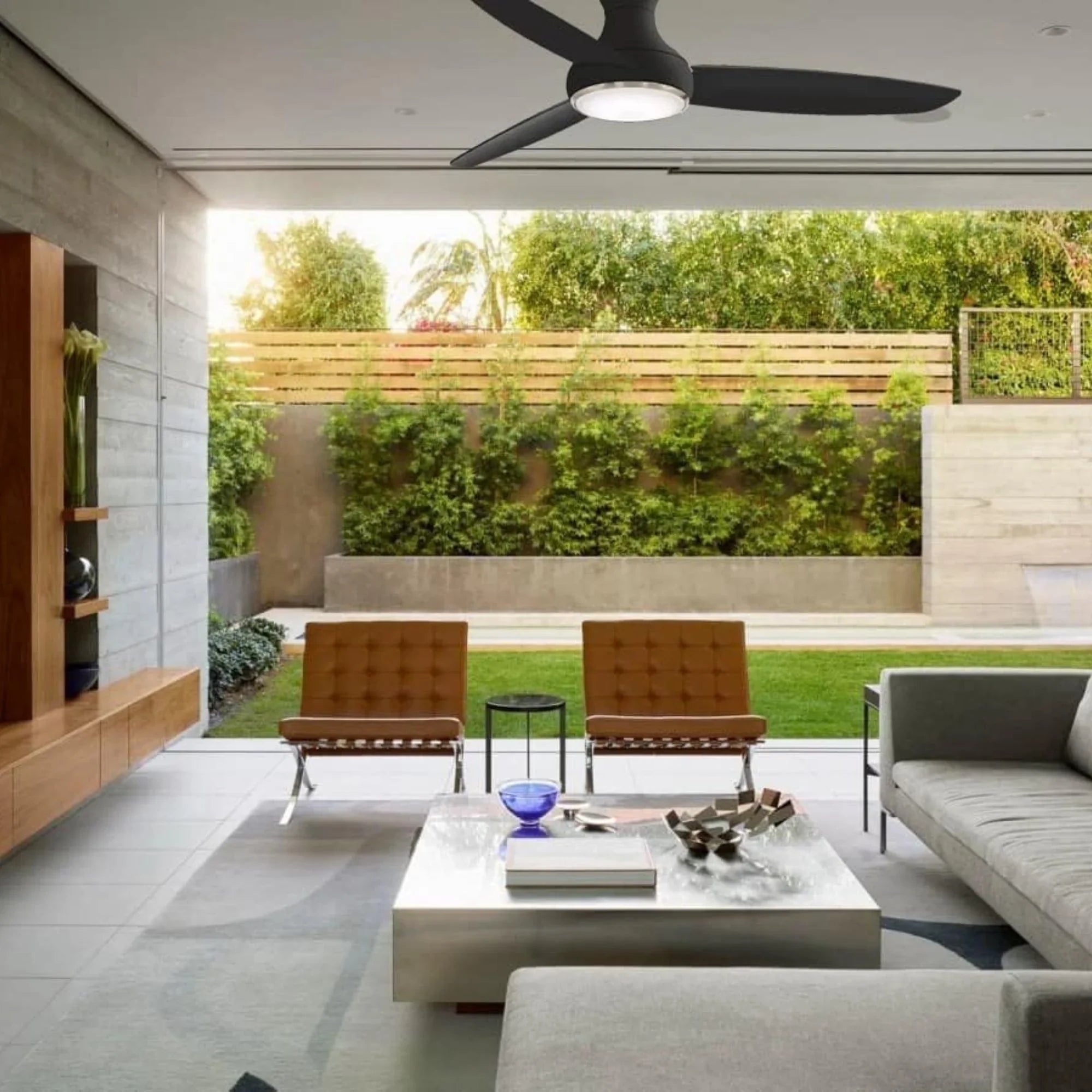 Concept III 54" Black Coal Outdoor Hugger LED Smart Ceiling Fan