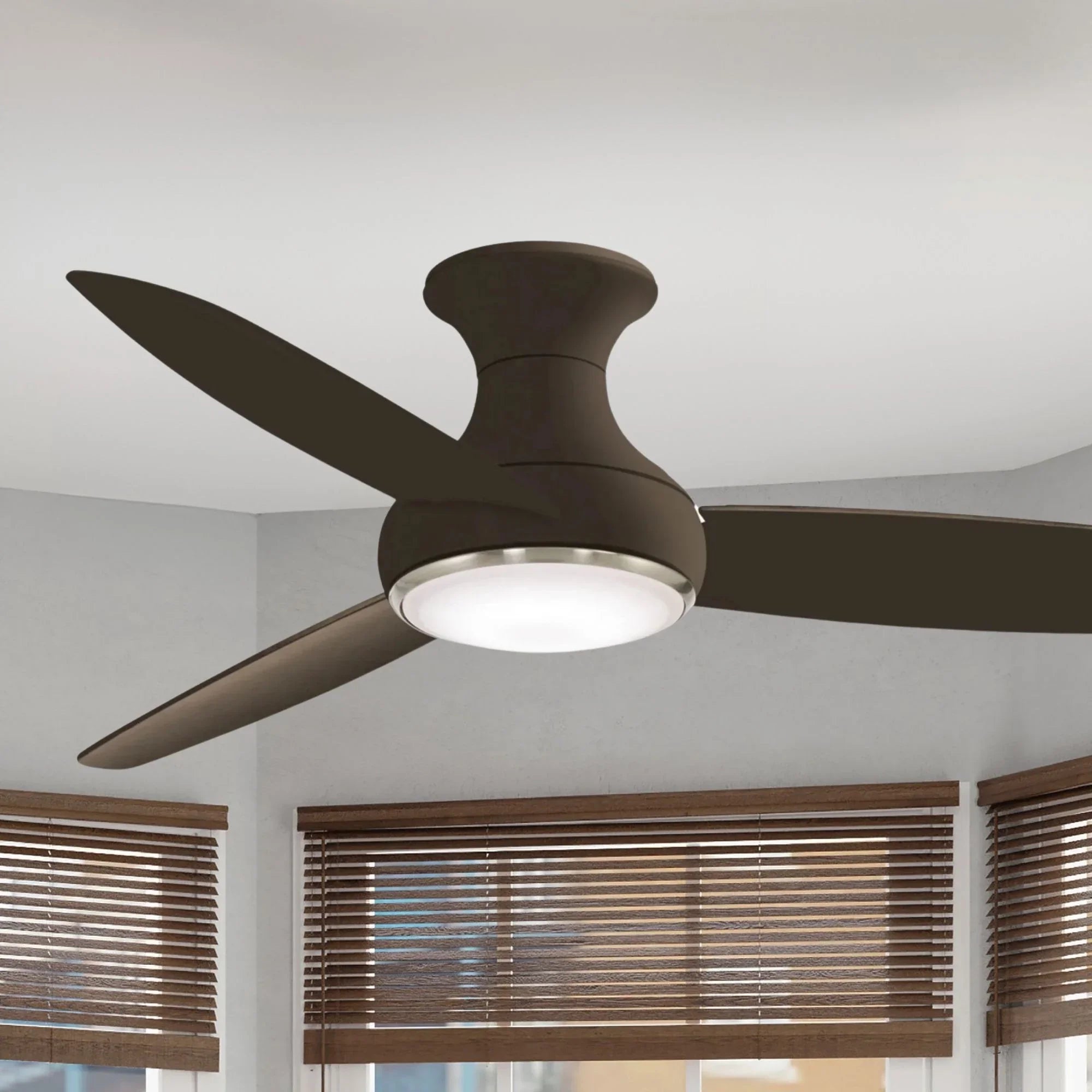 Concept III 54" Bronze Outdoor Hugger LED Smart Ceiling Fan