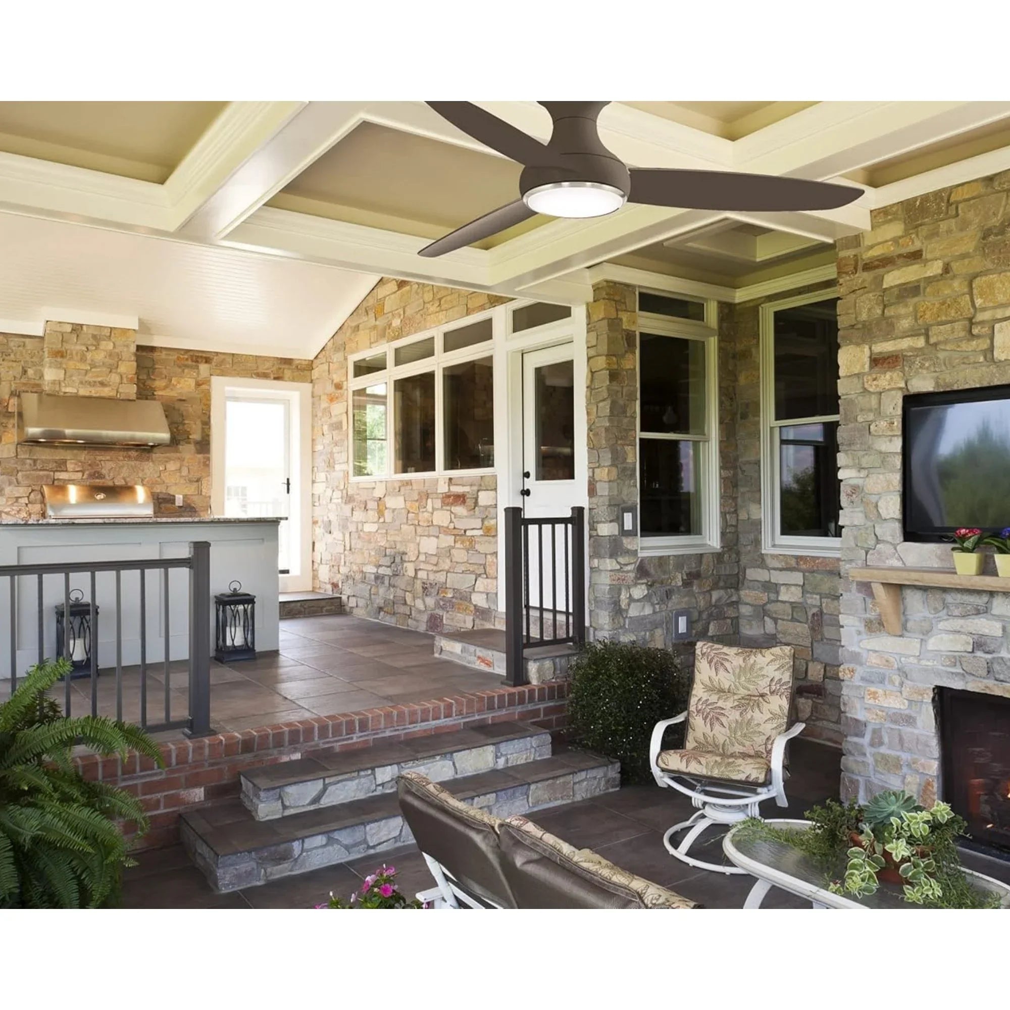 Concept III 54" Bronze Outdoor Hugger LED Smart Ceiling Fan