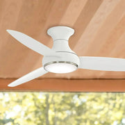 Concept III 54" White Outdoor Hugger LED Smart Ceiling Fan