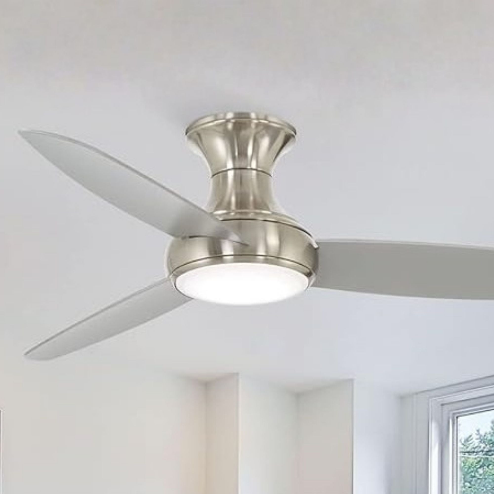 Concept III 54" Nickel Outdoor Hugger LED Smart Ceiling Fan