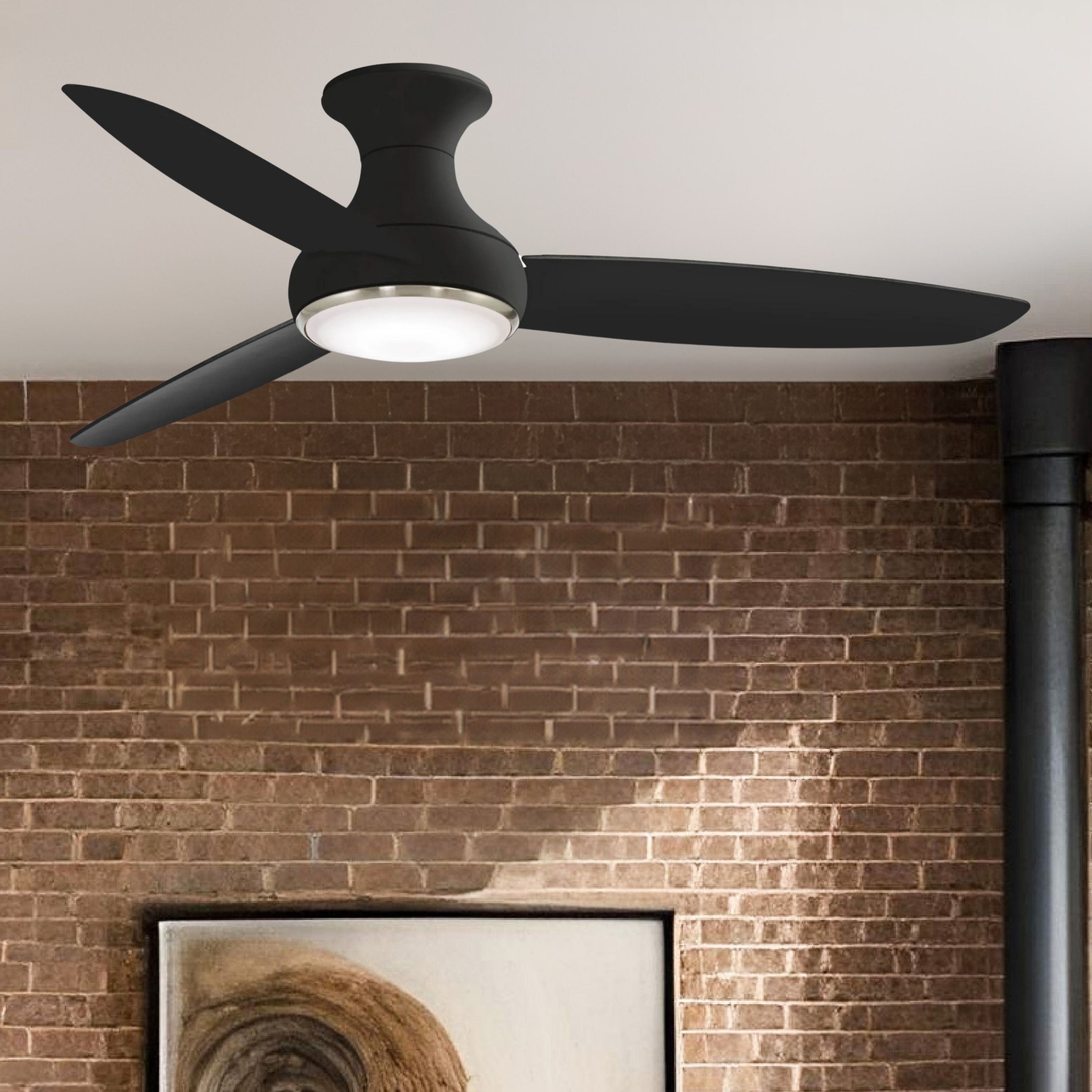 Concept III 54" Black Coal Outdoor Hugger LED Smart Ceiling Fan