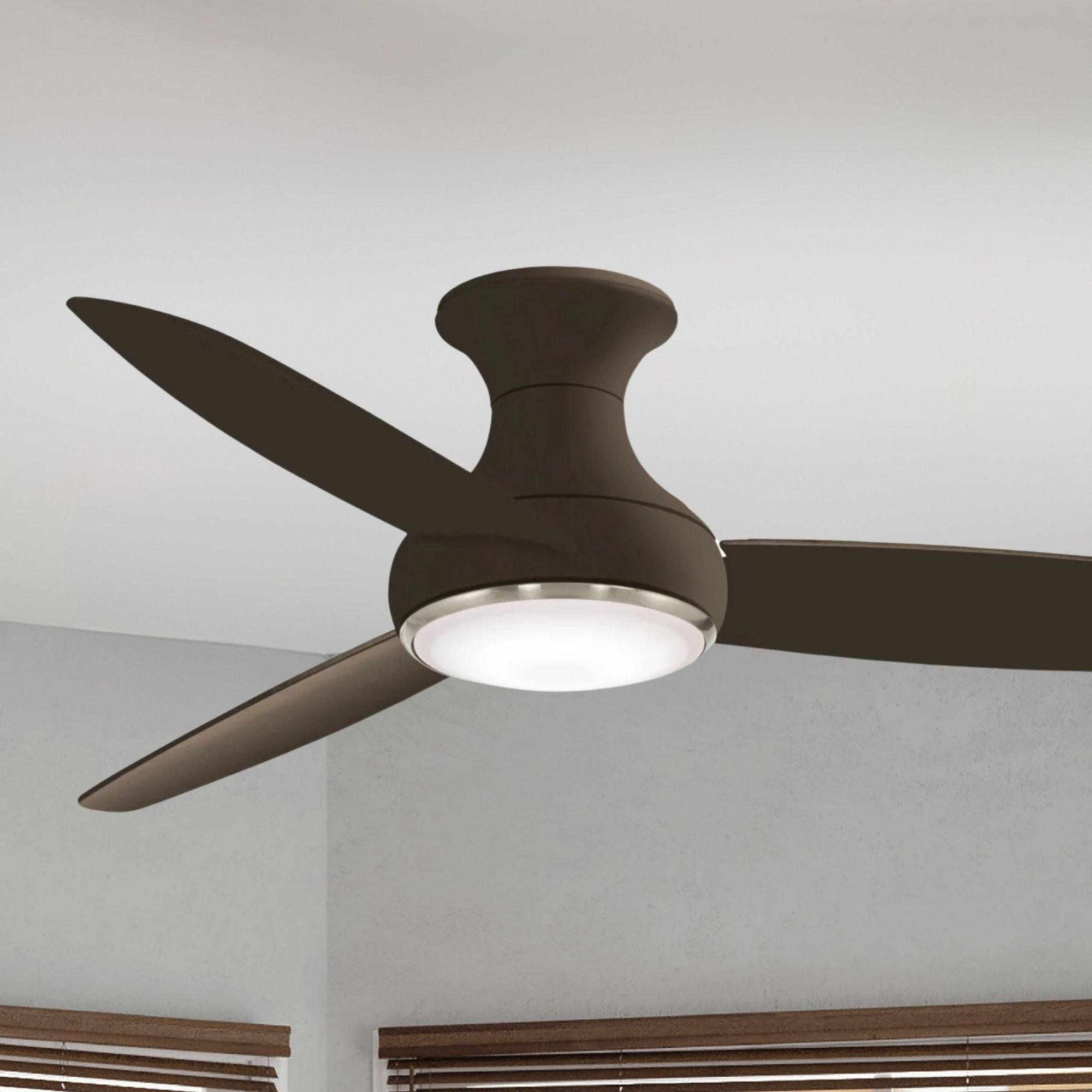 Concept III 54" Bronze Outdoor Hugger LED Smart Ceiling Fan