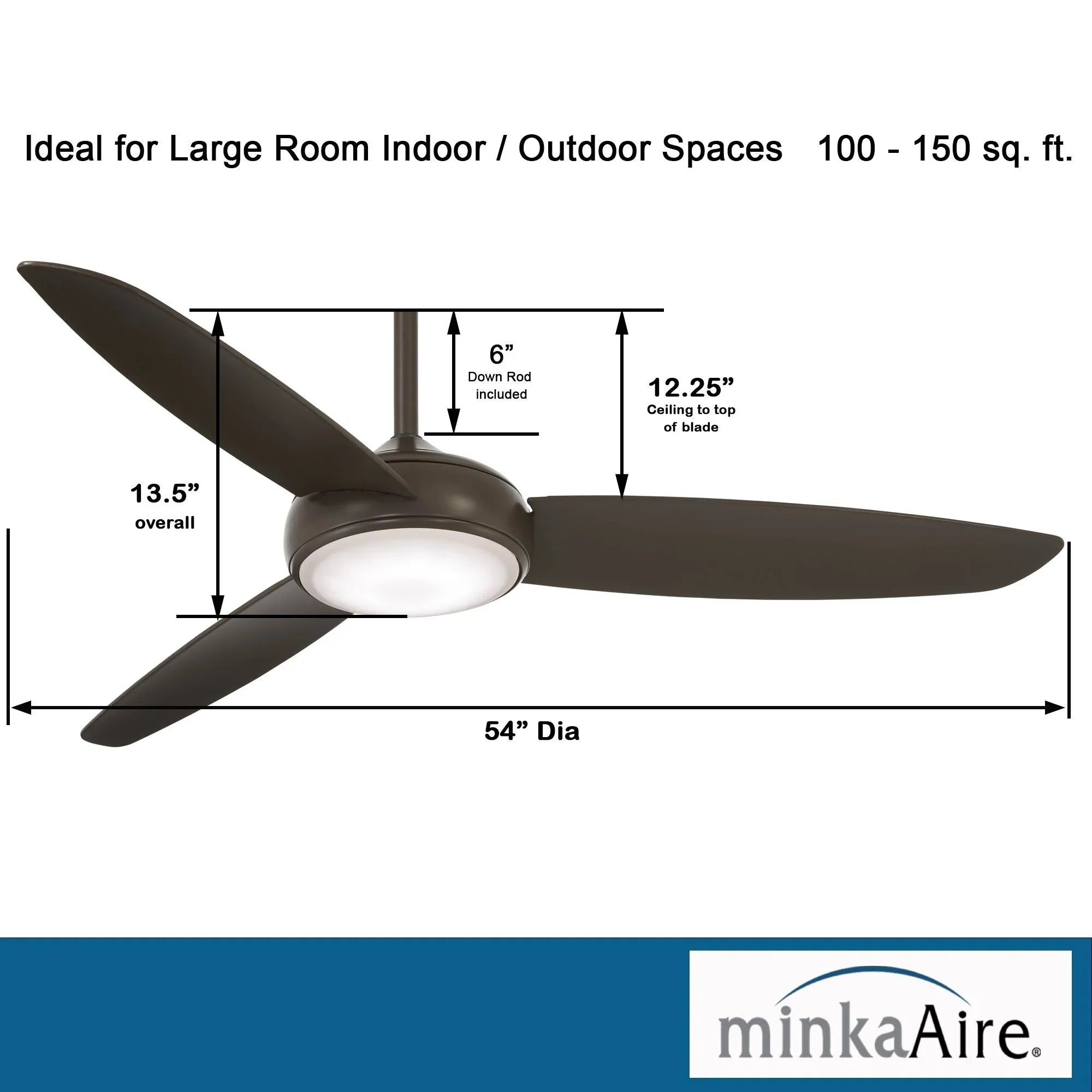 Concept IV 54" Bronze Outdoor LED Smart Ceiling Fan