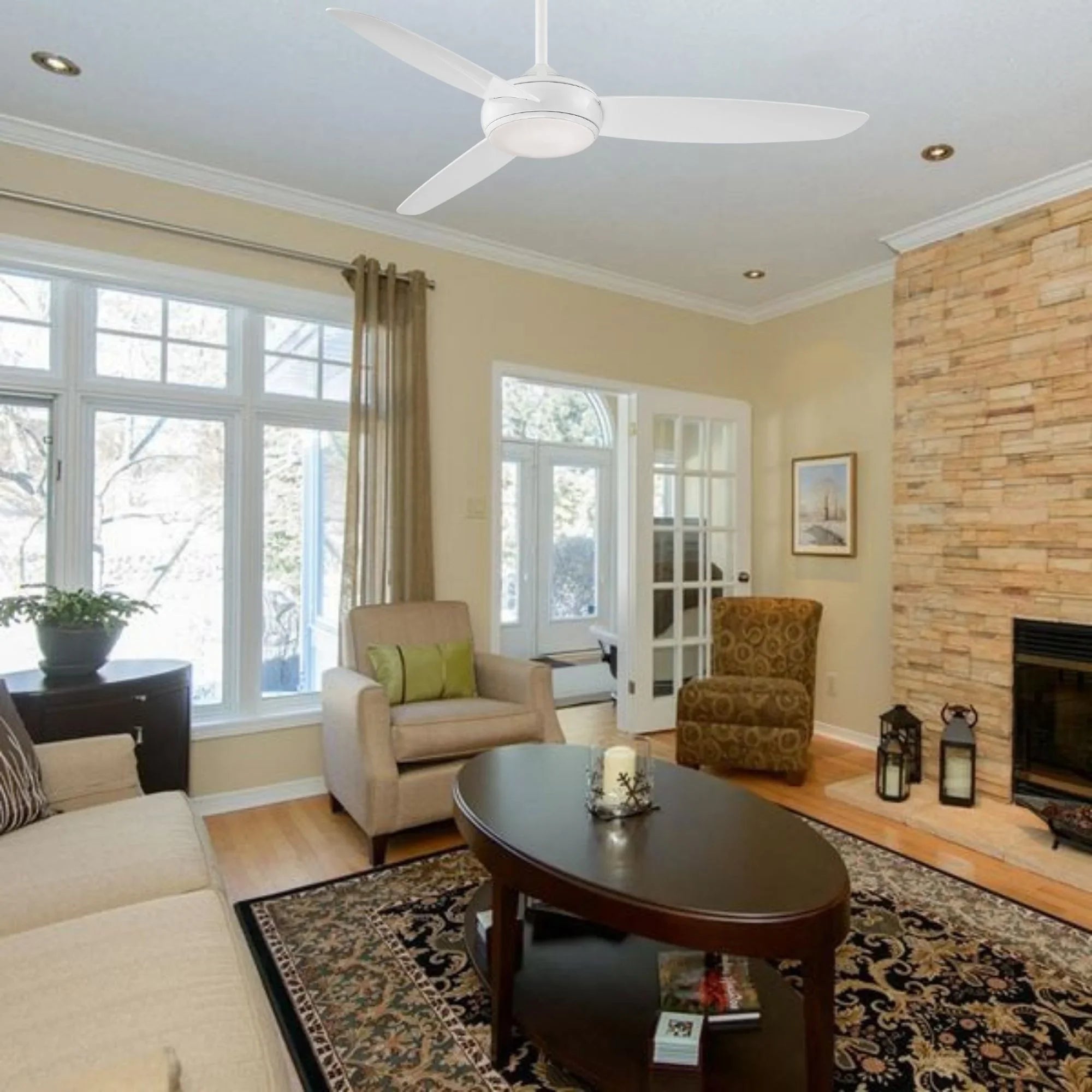 Concept IV 54" White Outdoor LED Smart Ceiling Fan