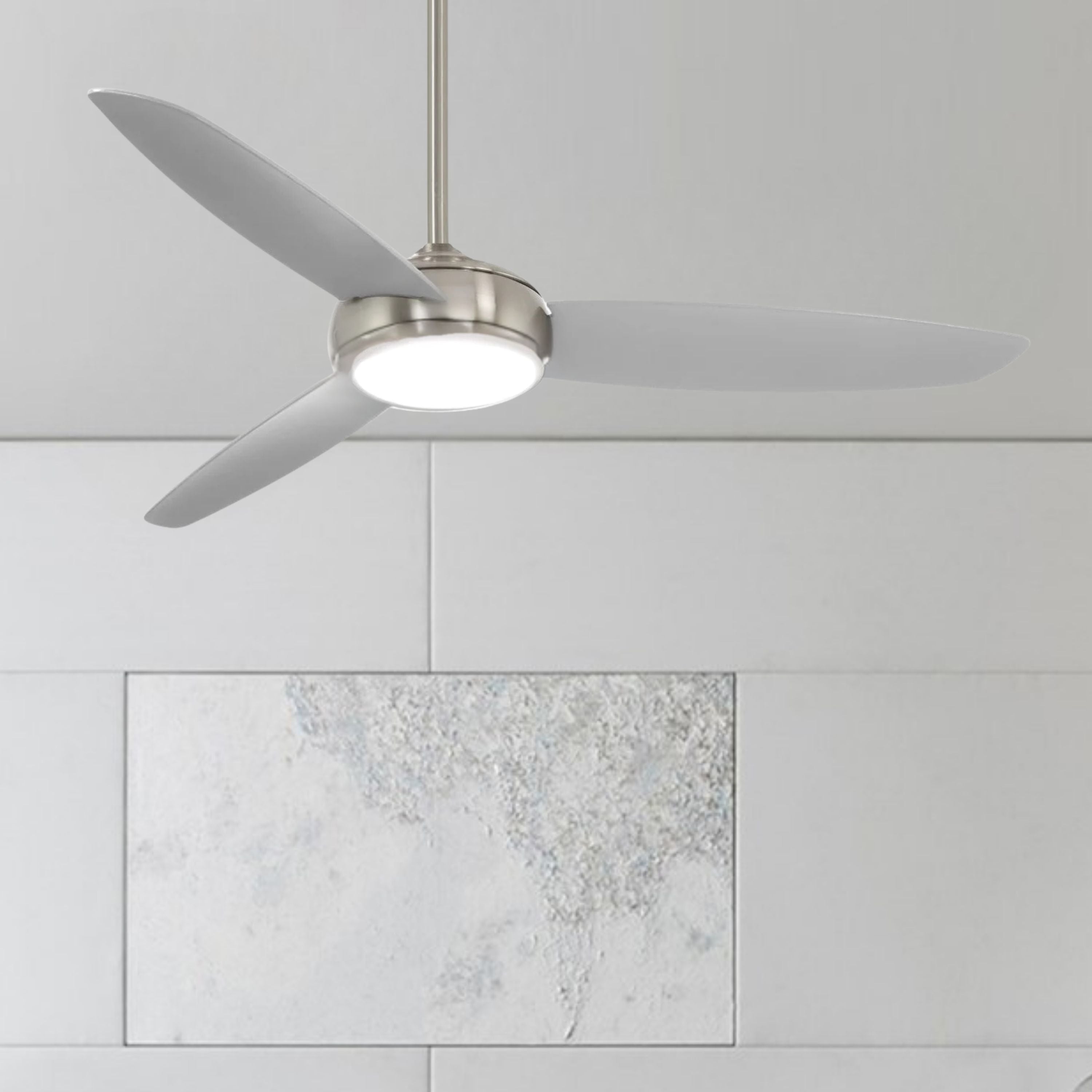 Concept IV 54" Nickel Outdoor LED Smart Ceiling Fan