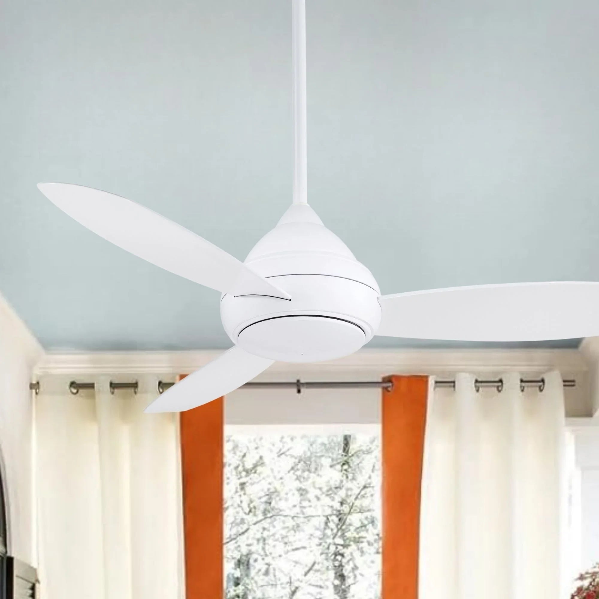 Concept I Wet 52" White LED Outdoor Ceiling Fan with Wall Control