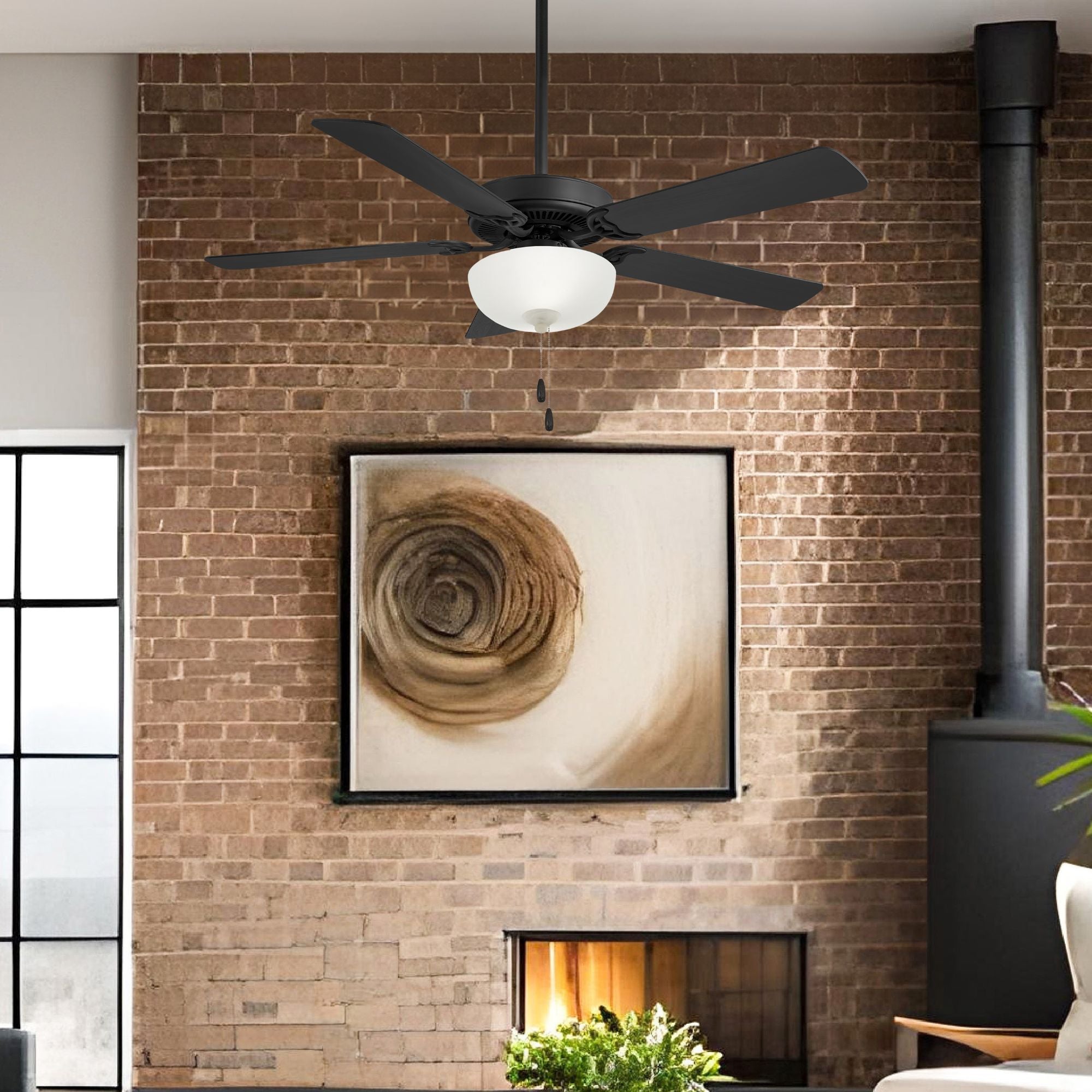Contractor II Uni-Pack 52" LED Ceiling Fan with Pull Chain, Black Coal - Bees Lighting