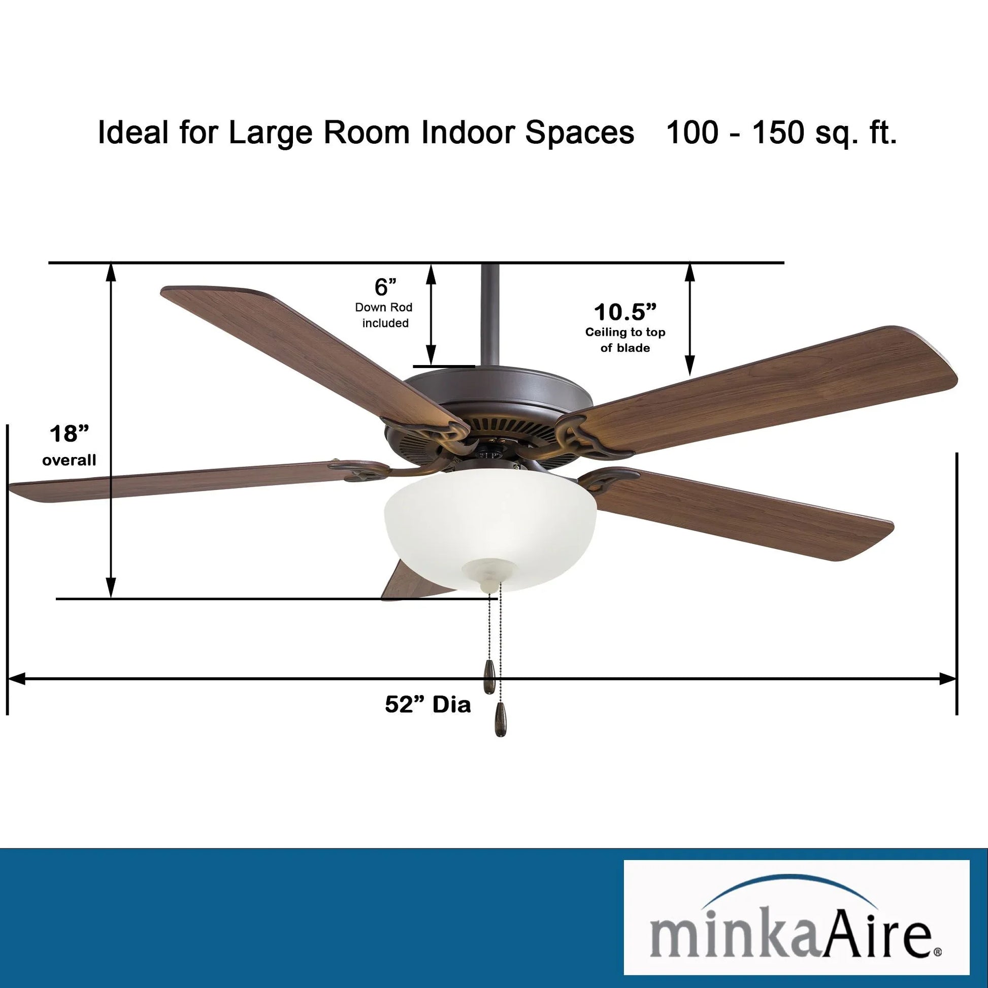 Contractor II Uni-Pack 52" LED Ceiling Fan with Pull Chain, Oil Rubbed Bronze - Bees Lighting