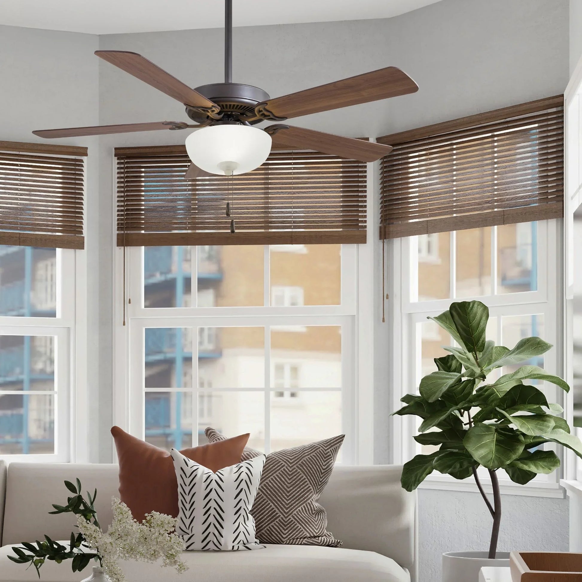 Contractor II Uni-Pack 52" LED Ceiling Fan with Pull Chain, Oil Rubbed Bronze - Bees Lighting