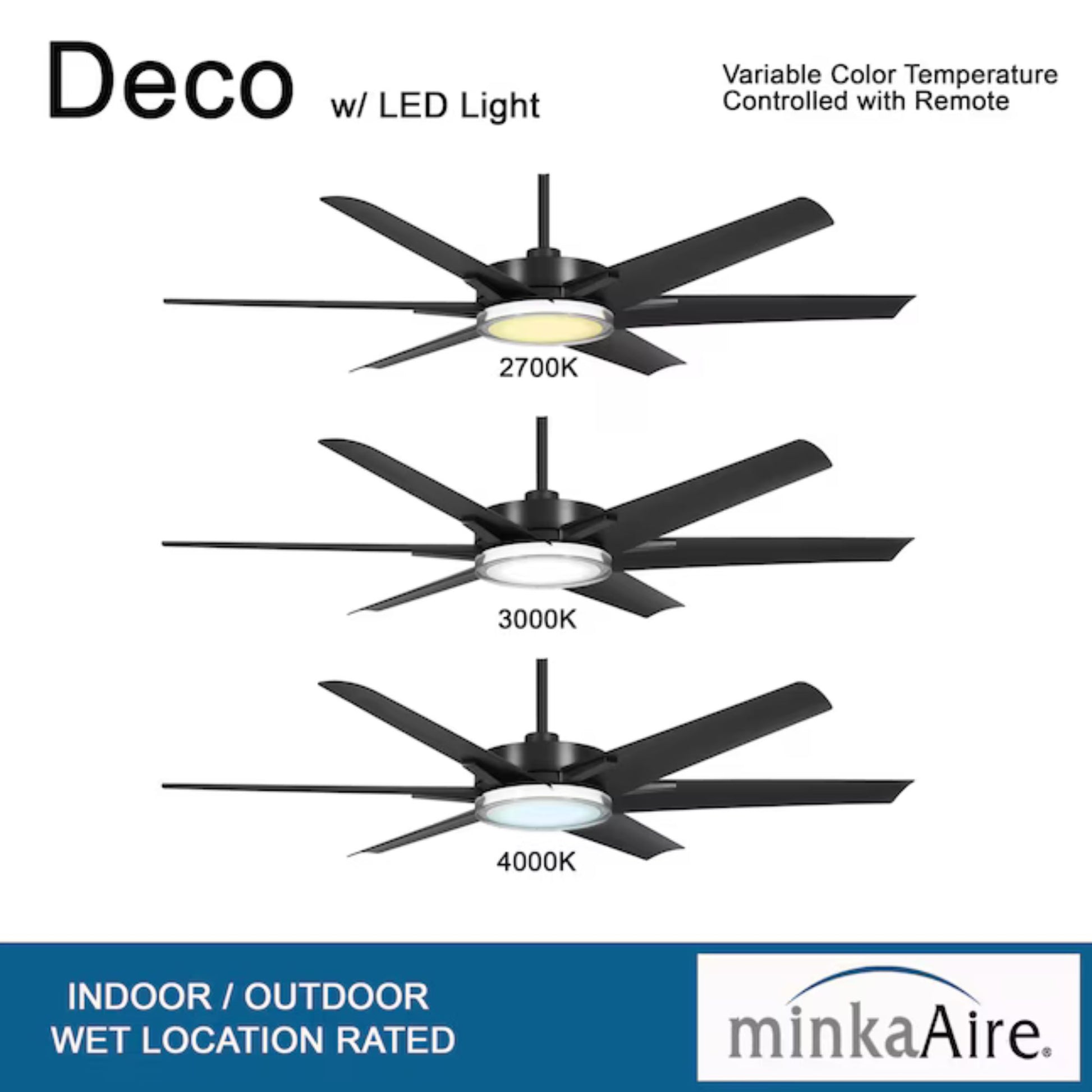 Deco 65" Black Coal Outdoor LED Ceiling Fan - Bees Lighting