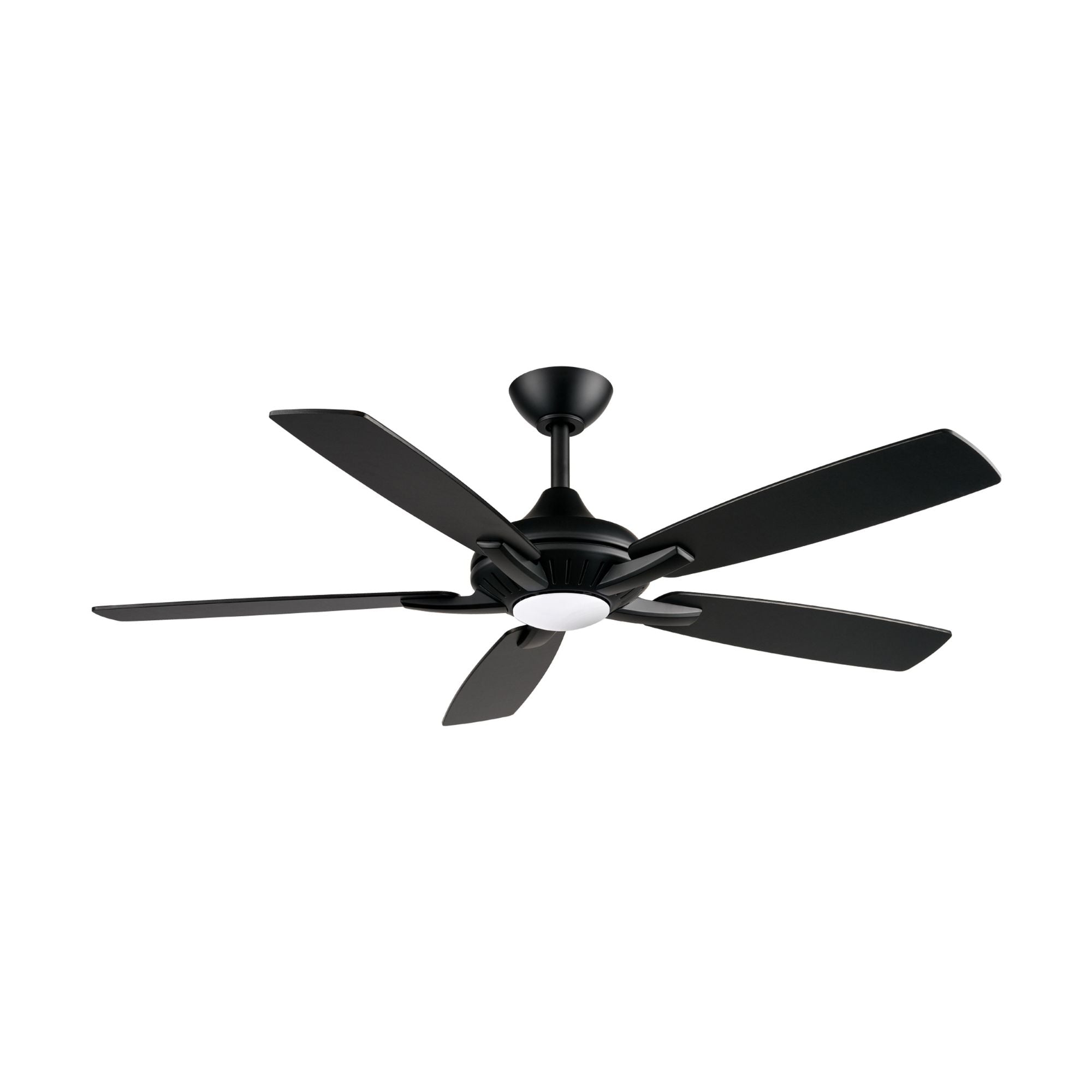 Dyno LED 52" Coal Black Ceiling Fan with Remote, Dark Textured Walnut/Coal Black Blades