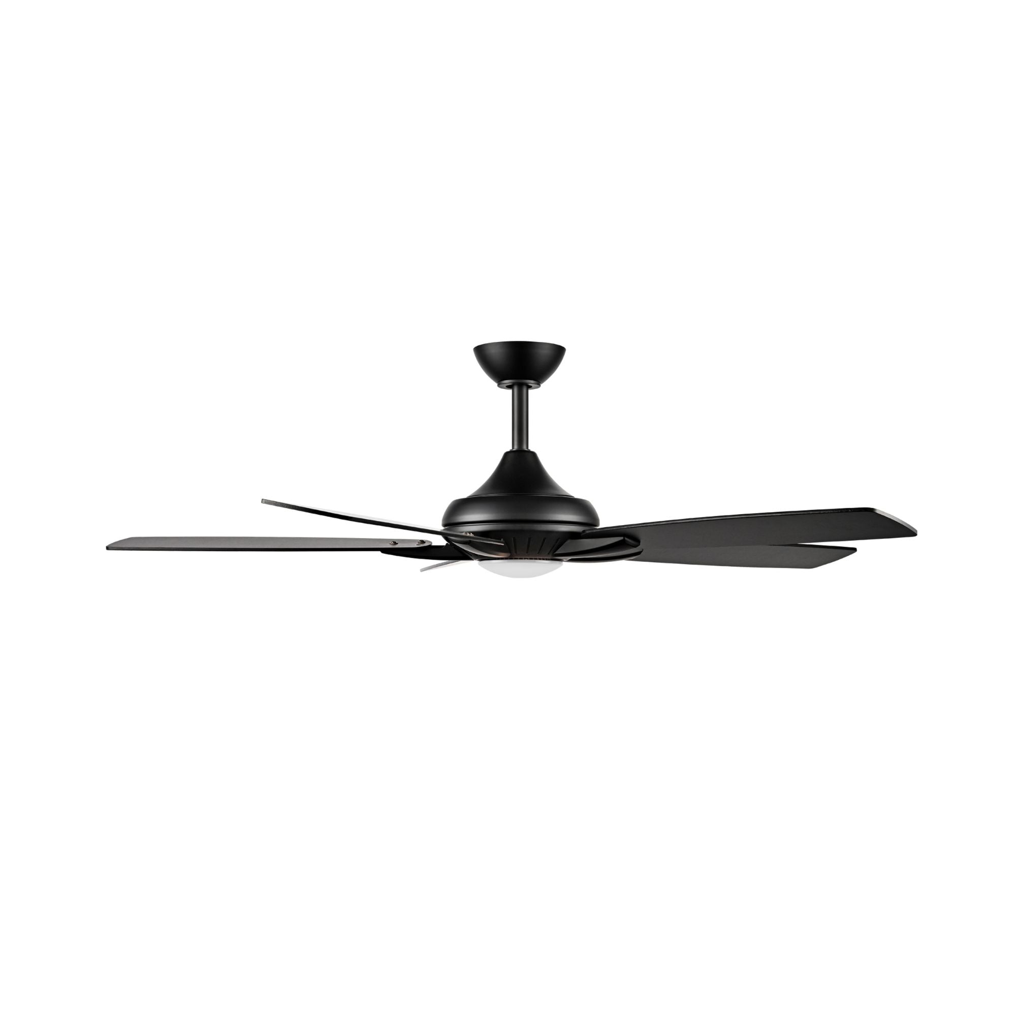 Dyno LED 52" Coal Black Ceiling Fan with Remote, Dark Textured Walnut/Coal Black Blades