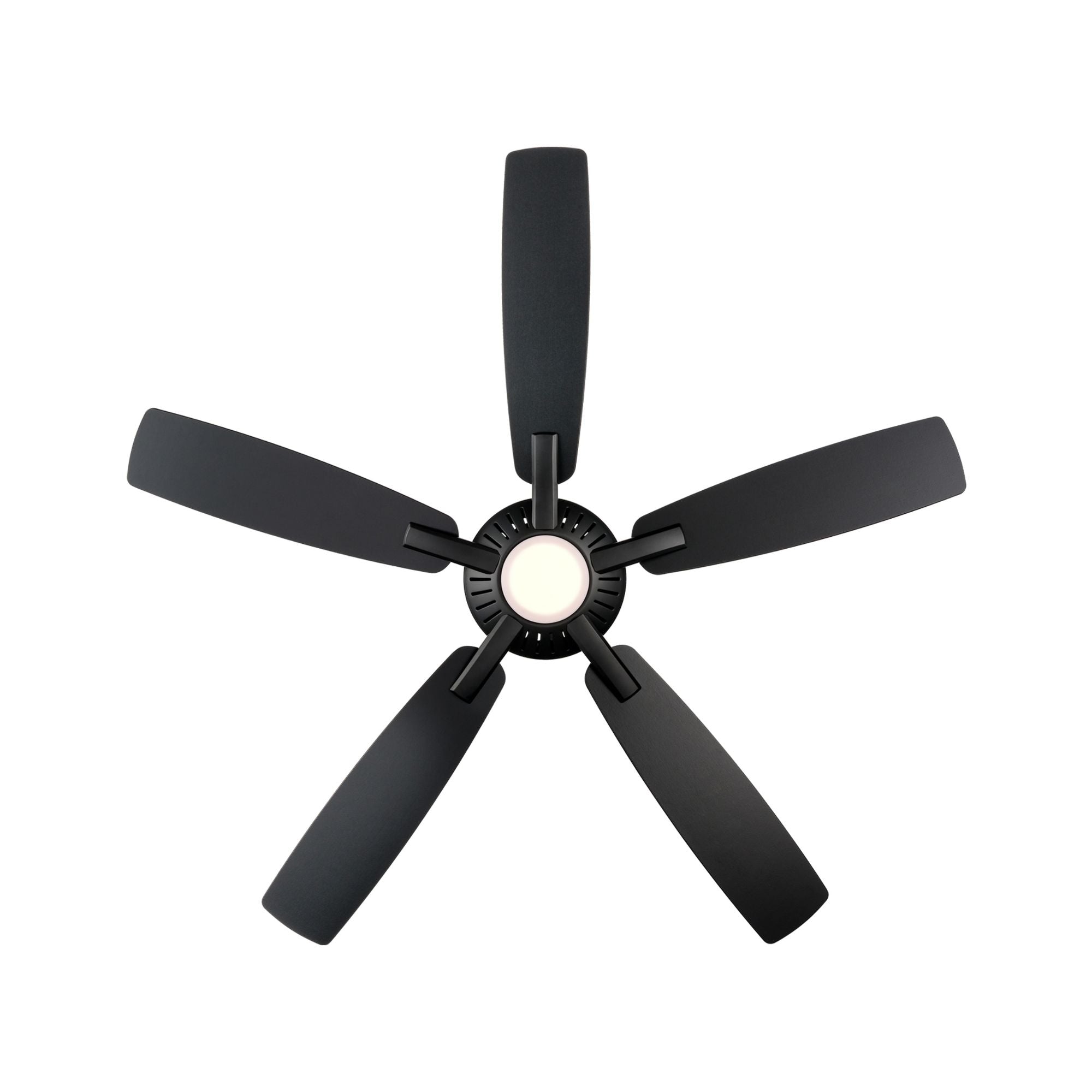 Dyno LED 52" Coal Black Ceiling Fan with Remote, Dark Textured Walnut/Coal Black Blades