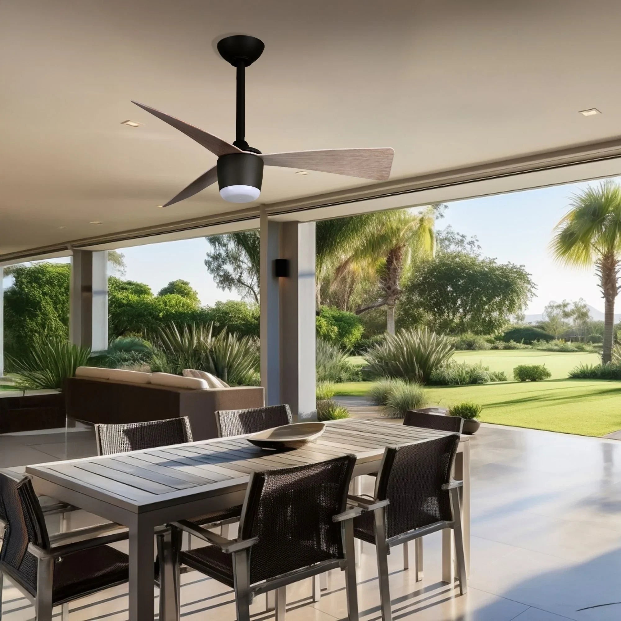Elavan 36" Dark Bronze LED Ceiling Fan with Remote