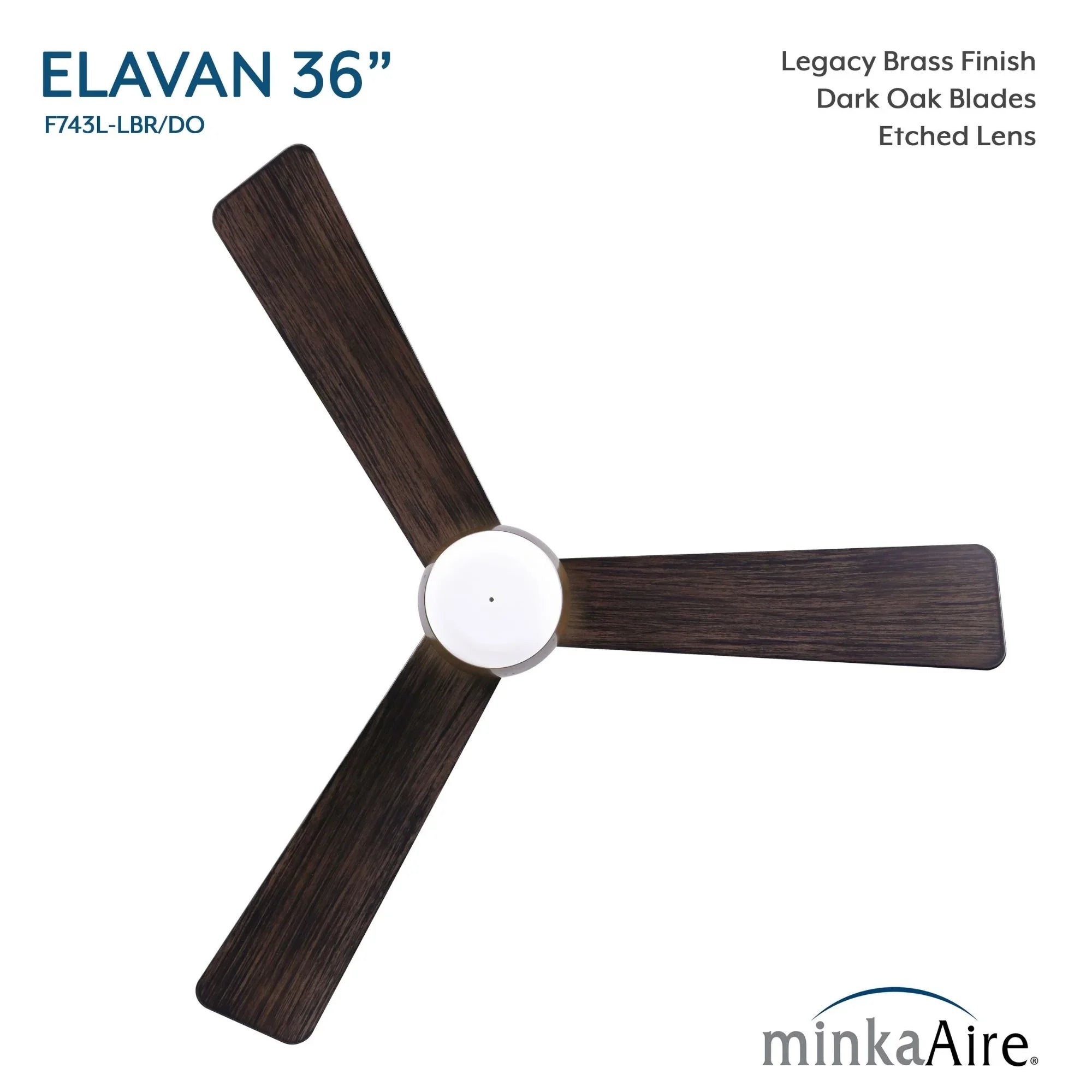 Elavan 36" Legacy Brass LED Ceiling Fan with Remote