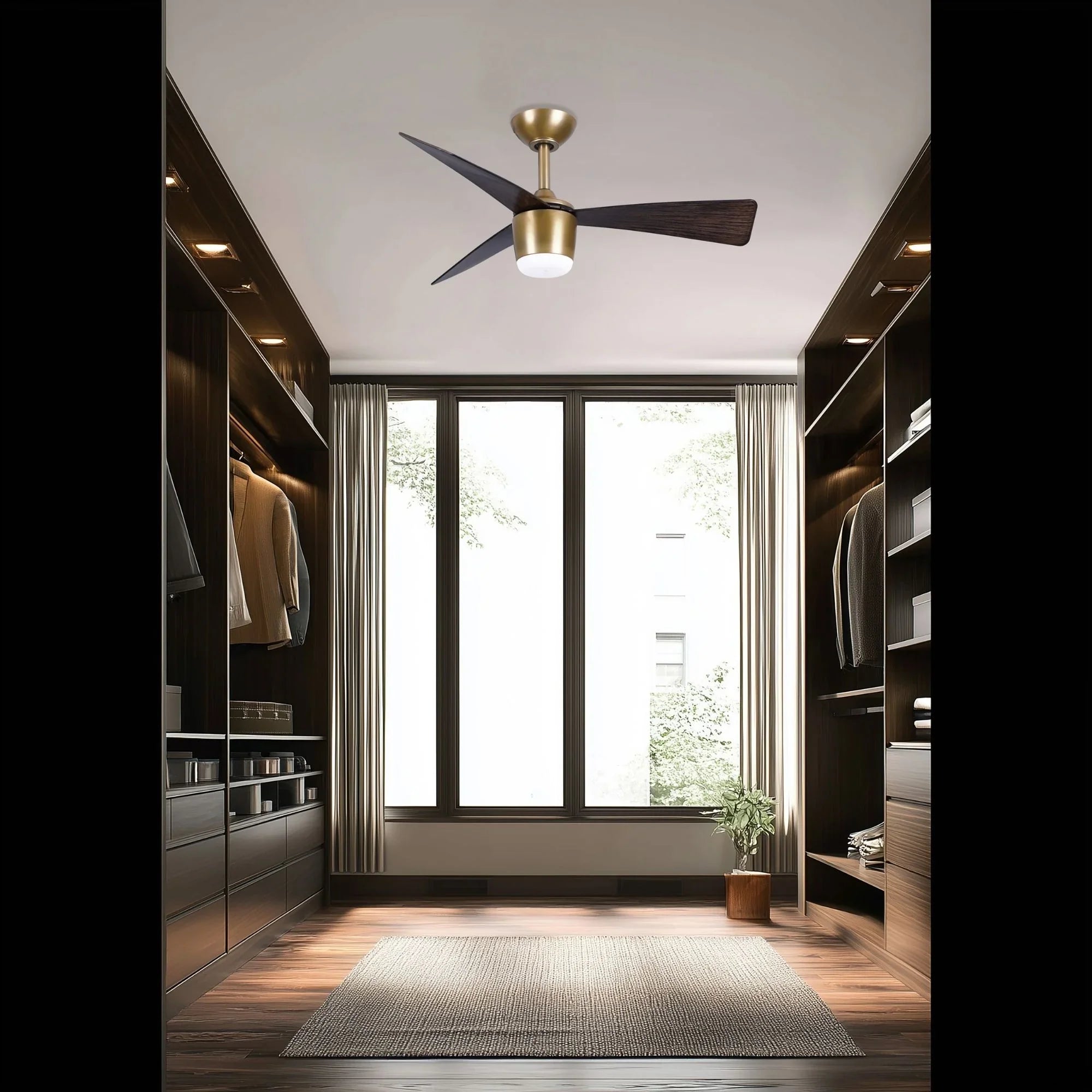 Elavan 36" Legacy Brass LED Ceiling Fan with Remote