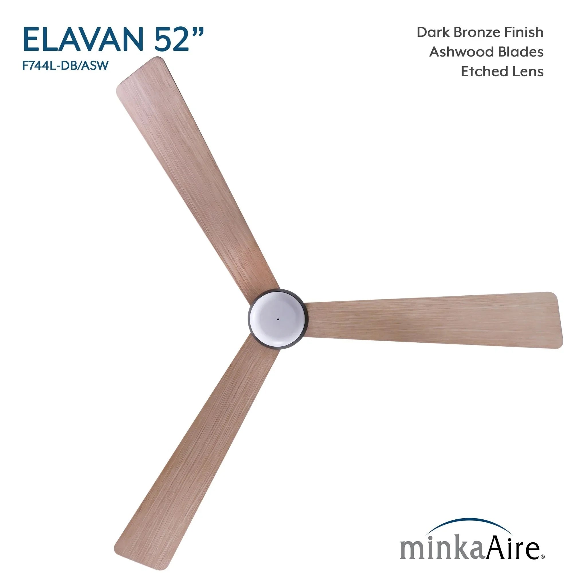 Elavan 52" Dark Bronze LED Ceiling Fan with Remote