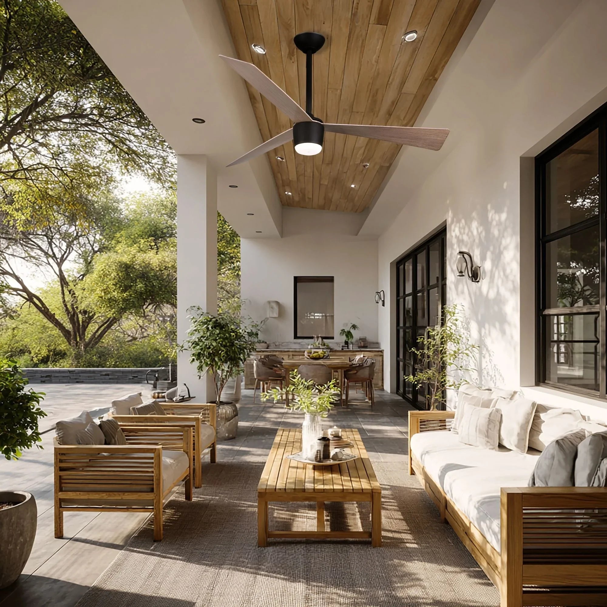 Elavan 52" Dark Bronze LED Ceiling Fan with Remote