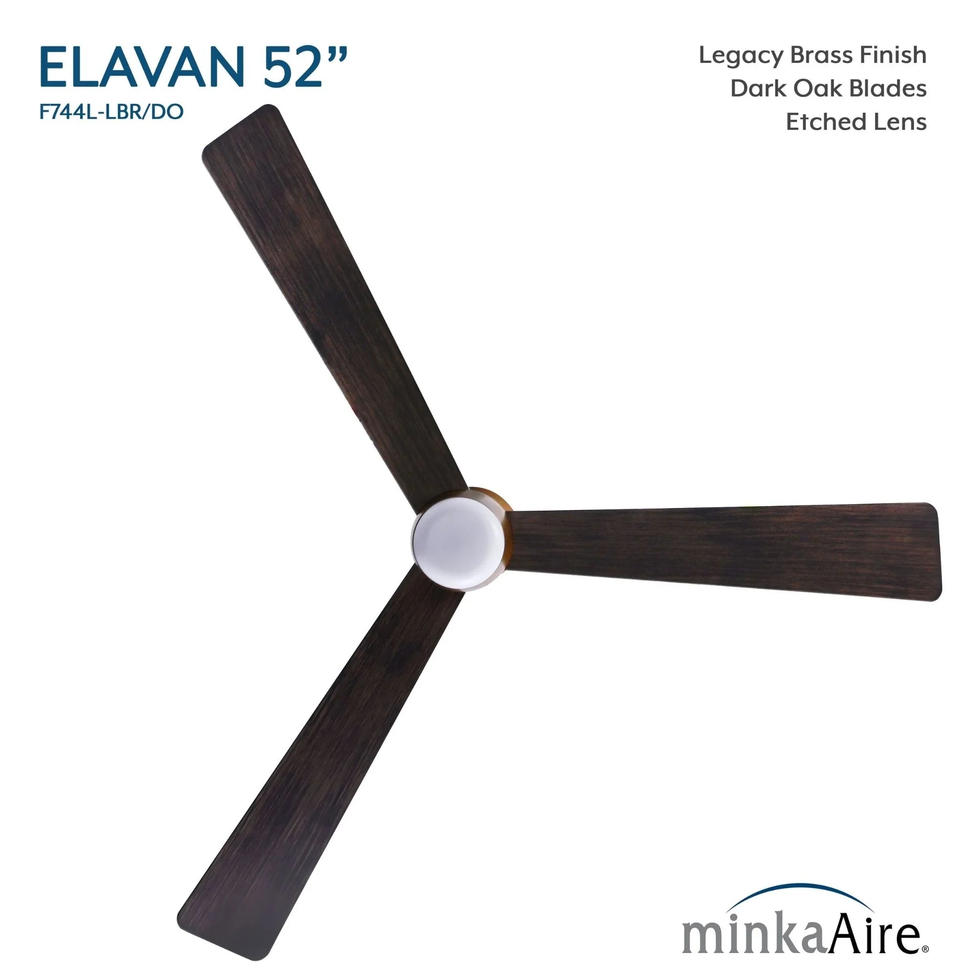 Elavan 52" Legacy Brass LED Ceiling Fan with Remote