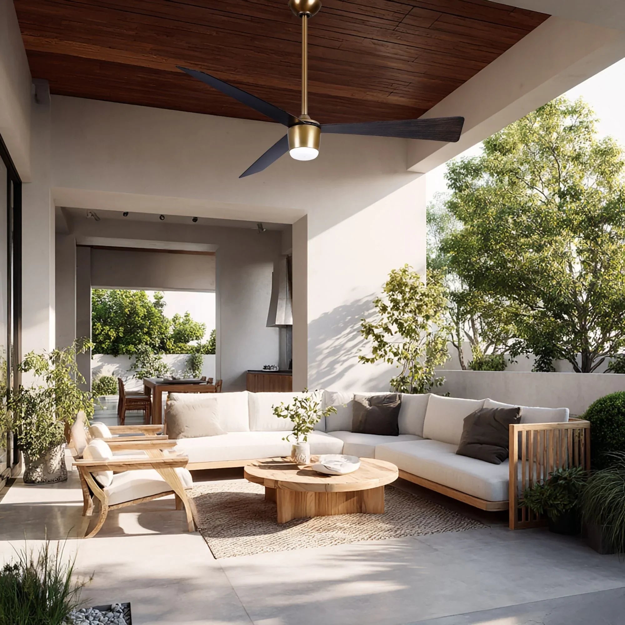 Elavan 52" Legacy Brass LED Ceiling Fan with Remote