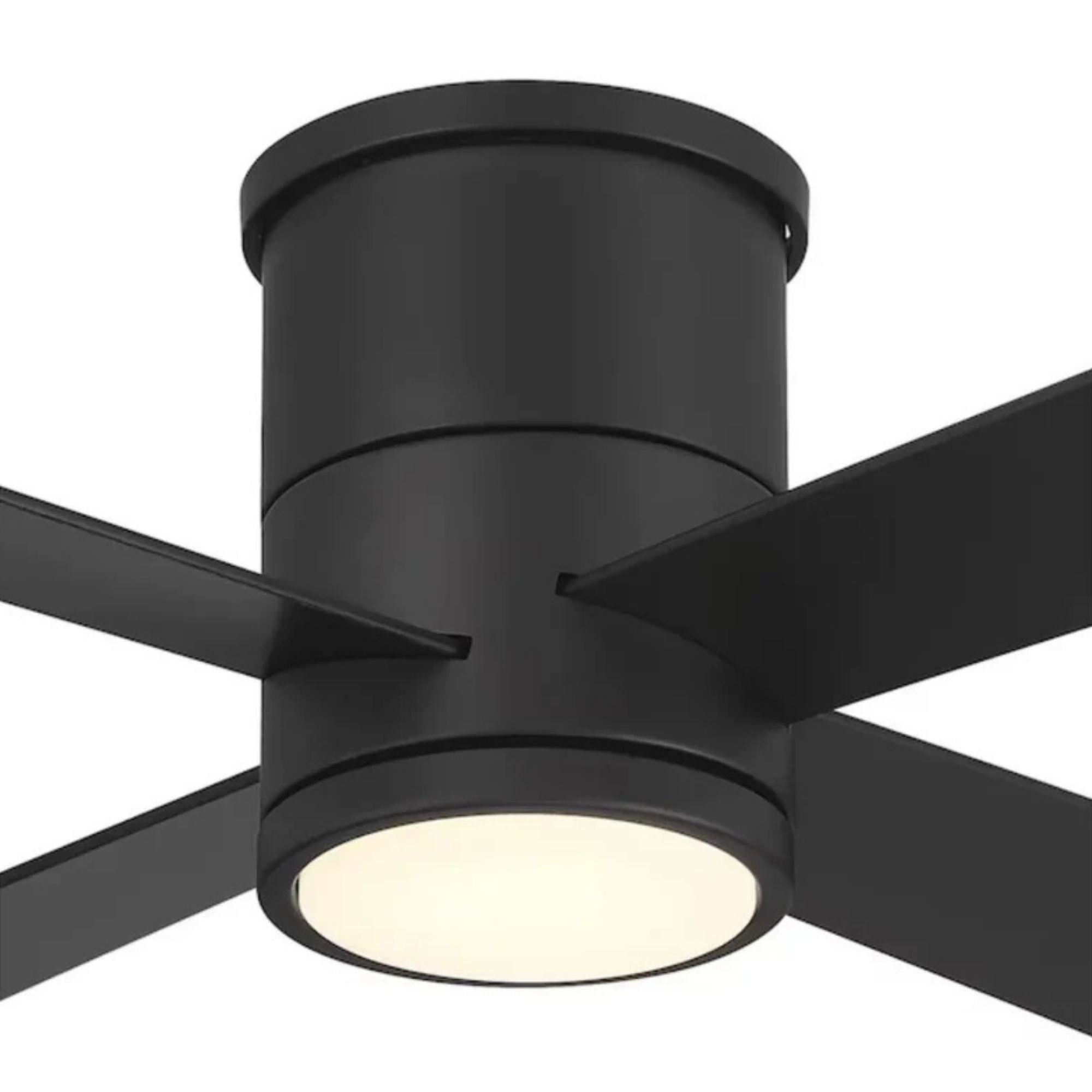 Falco Flush 54" LED Flush Mount Ceiling Fan, Black Coal