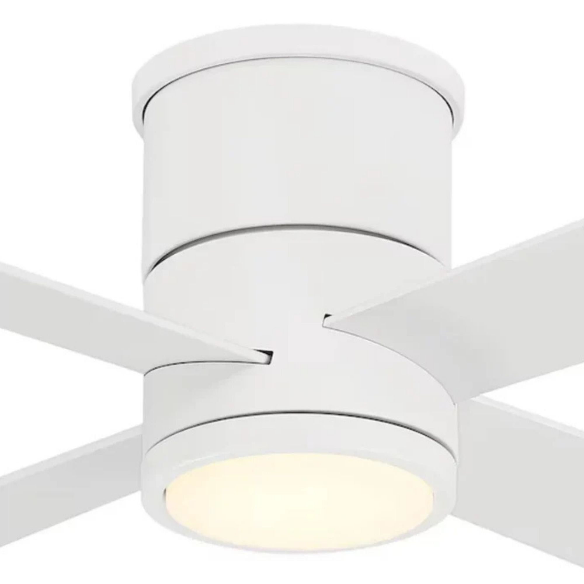 Falco Flush 54" LED Flush Mount Ceiling Fan, Flat White