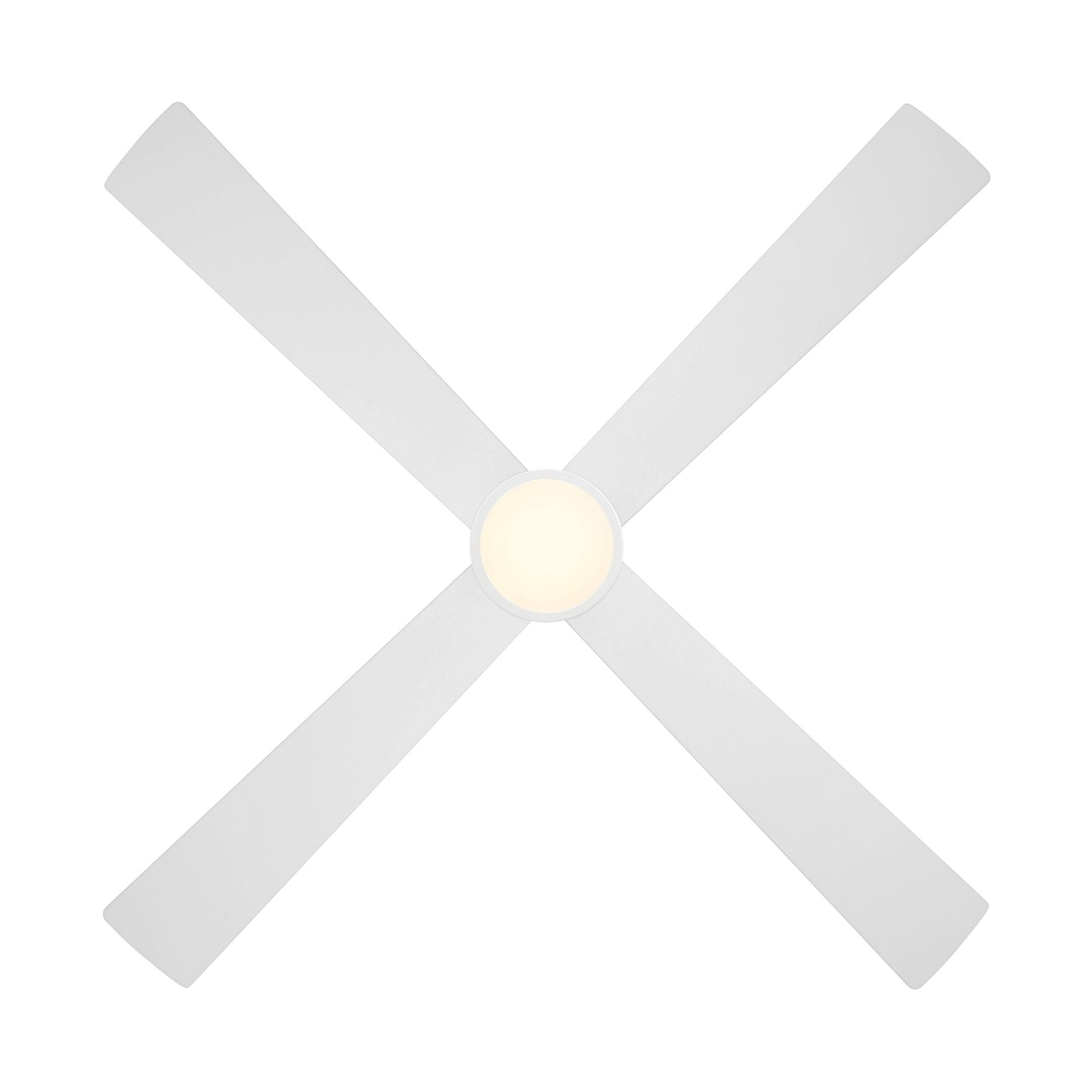 Falco Flush 54" LED Flush Mount Ceiling Fan, Flat White