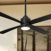 Falco 54" LED 4-Blades Ceiling Fan with Remote, Black Coal